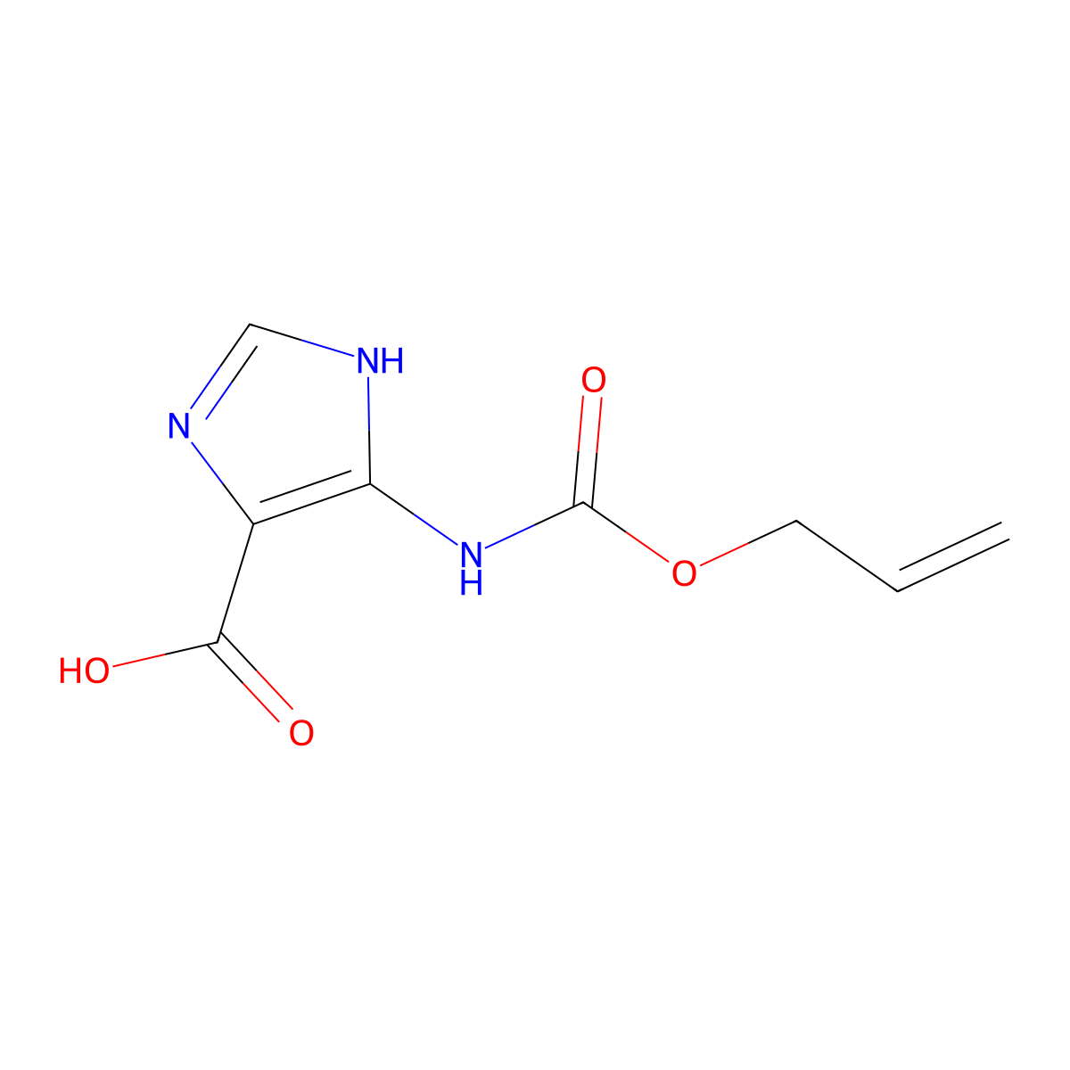 5-{[(prop-2-en-1-yloxy)carbonyl]amino}-1H-imidazole-4-carboxylic acid molecular structure, CAS 2680856-77-1
