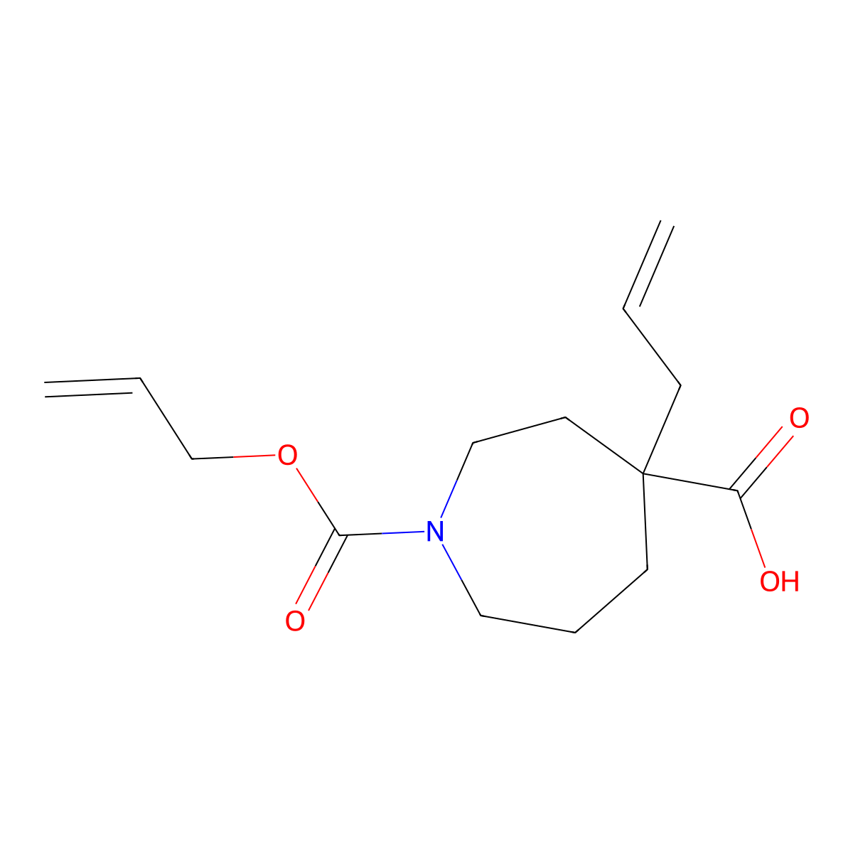 4-(Prop-2-en-1-yl)-1-[(prop-2-en-1-yloxy)carbonyl]azepane-4-carboxylic acid molecular structure, CAS 2680856-79-3