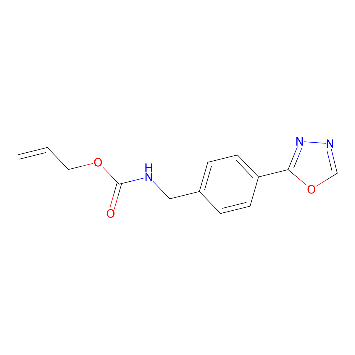 prop-2-en-1-yl N-{[4-(1,3,4-oxadiazol-2-yl)phenyl]methyl}carbamate molecular structure, CAS 2680856-91-9