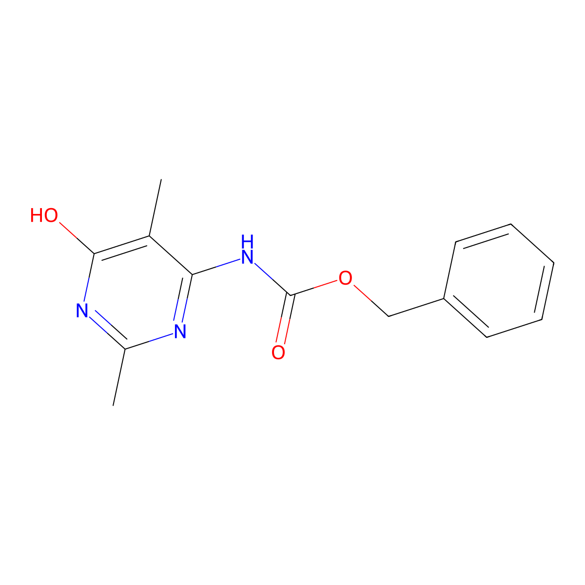 benzyl N-(6-hydroxy-2,5-dimethylpyrimidin-4-yl)carbamate molecular structure, CAS 2680856-92-0