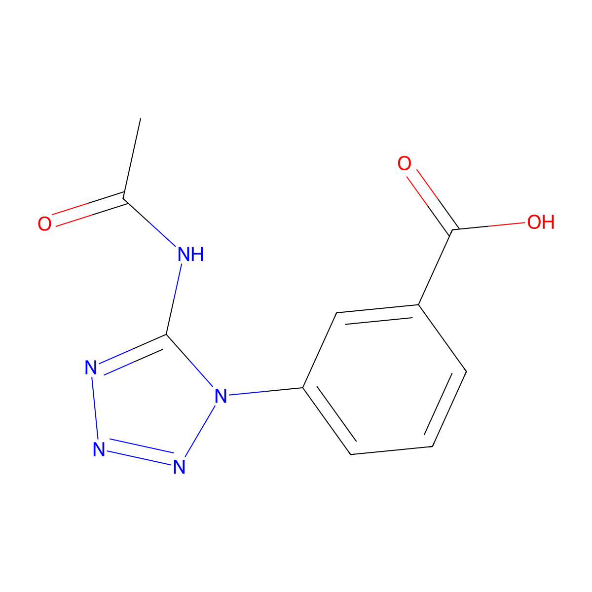 3-(5-acetamido-1H-1,2,3,4-tetrazol-1-yl)benzoic acid molecular structure, CAS 2680856-93-1