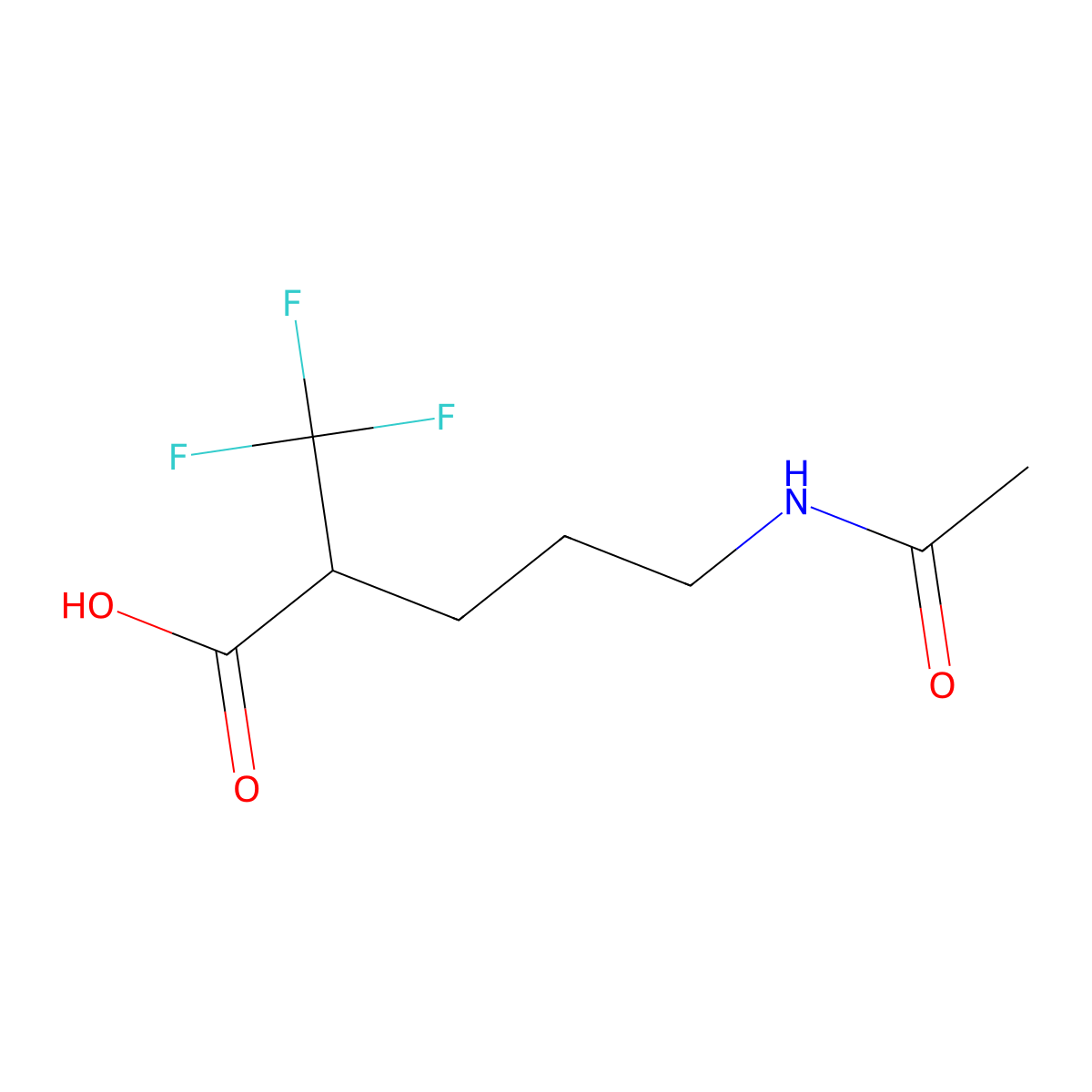 5-Acetamido-2-(trifluoromethyl)pentanoic acid molecular structure, CAS 2680856-96-4
