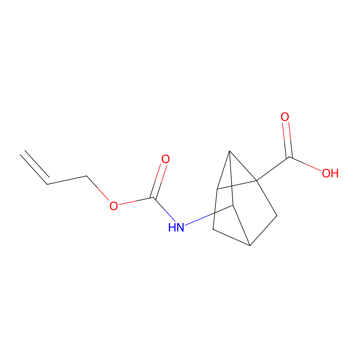 3-{[(Prop-2-en-1-yloxy)carbonyl]amino}tricyclo[2.2.1.0,2,6]heptane-1-carboxylic acid molecular structure, CAS 2680857-02-5