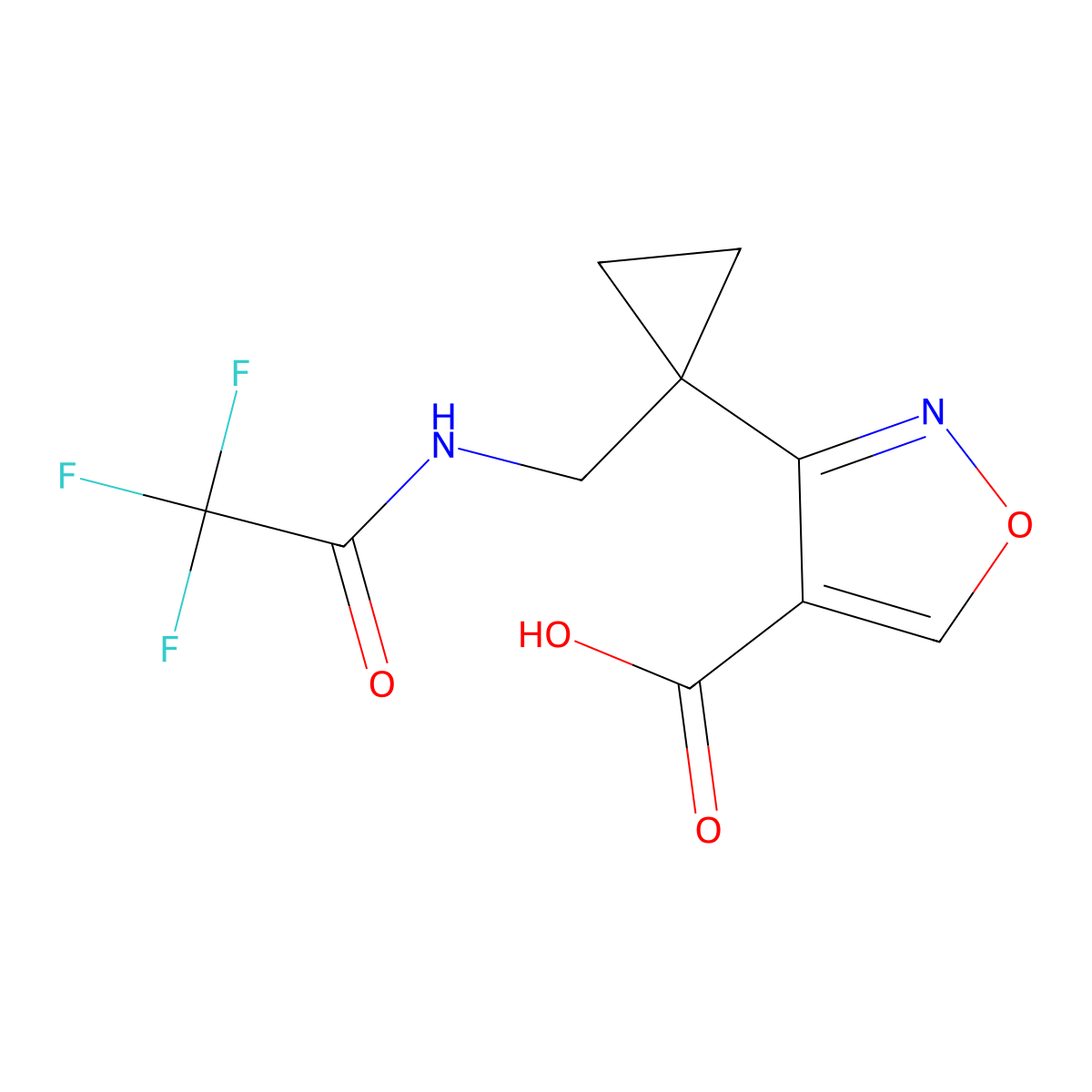 3-{1-[(2,2,2-Trifluoroacetamido)methyl]cyclopropyl}-1,2-oxazole-4-carboxylic acid molecular structure, CAS 2680857-07-0