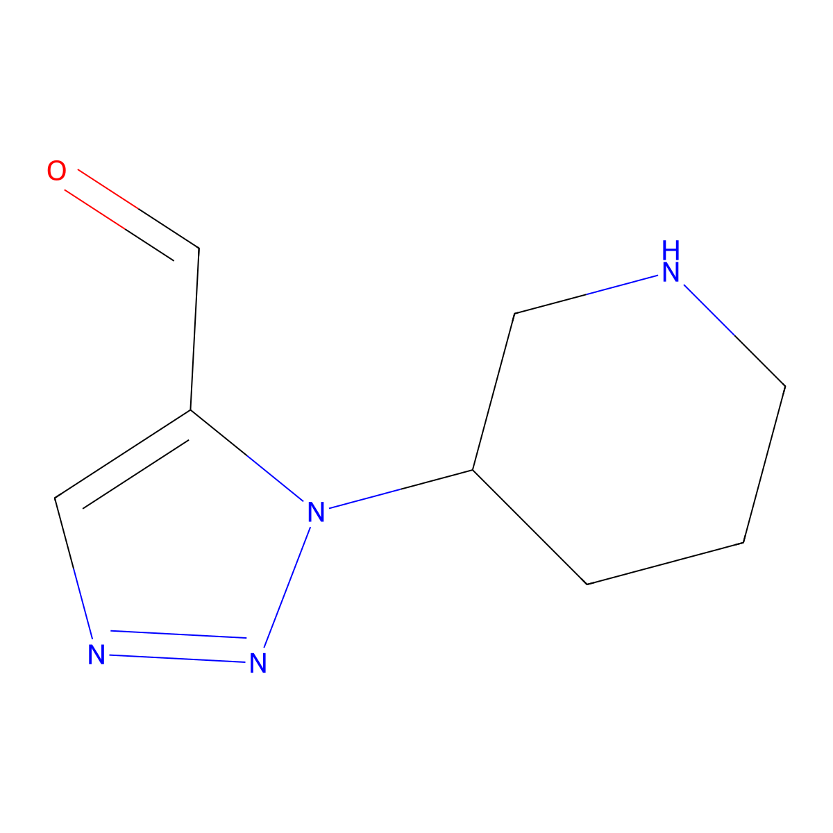 1-(piperidin-3-yl)-1H-1,2,3-triazole-5-carbaldehyde molecular structure, CAS 2680857-15-0