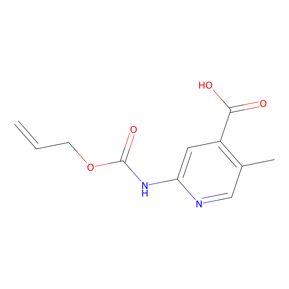 5-Methyl-2-{[(prop-2-en-1-yloxy)carbonyl]amino}pyridine-4-carboxylic acid molecular structure, CAS 2680857-17-2