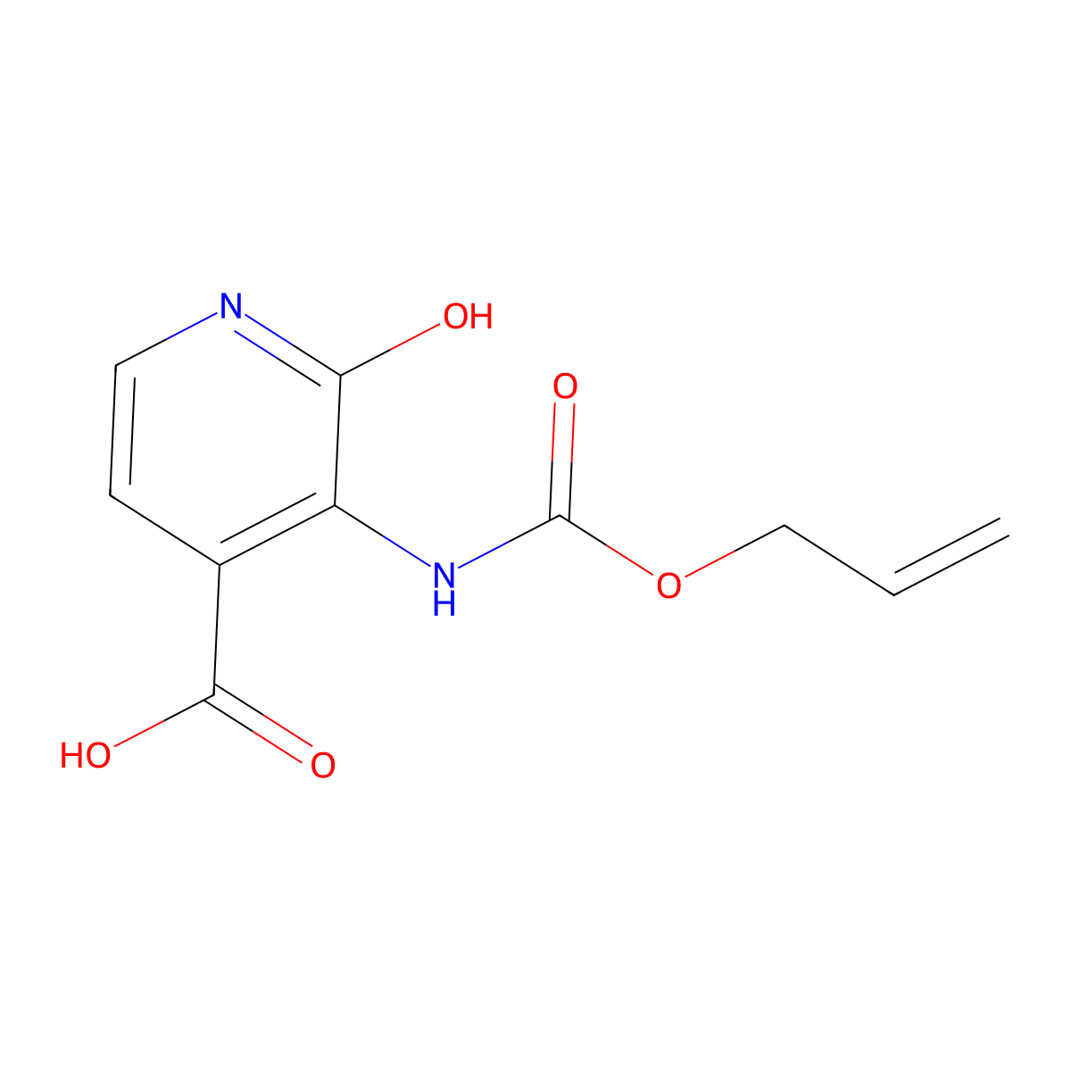 2-Hydroxy-3-{[(prop-2-en-1-yloxy)carbonyl]amino}pyridine-4-carboxylic acid molecular structure, CAS 2680857-19-4
