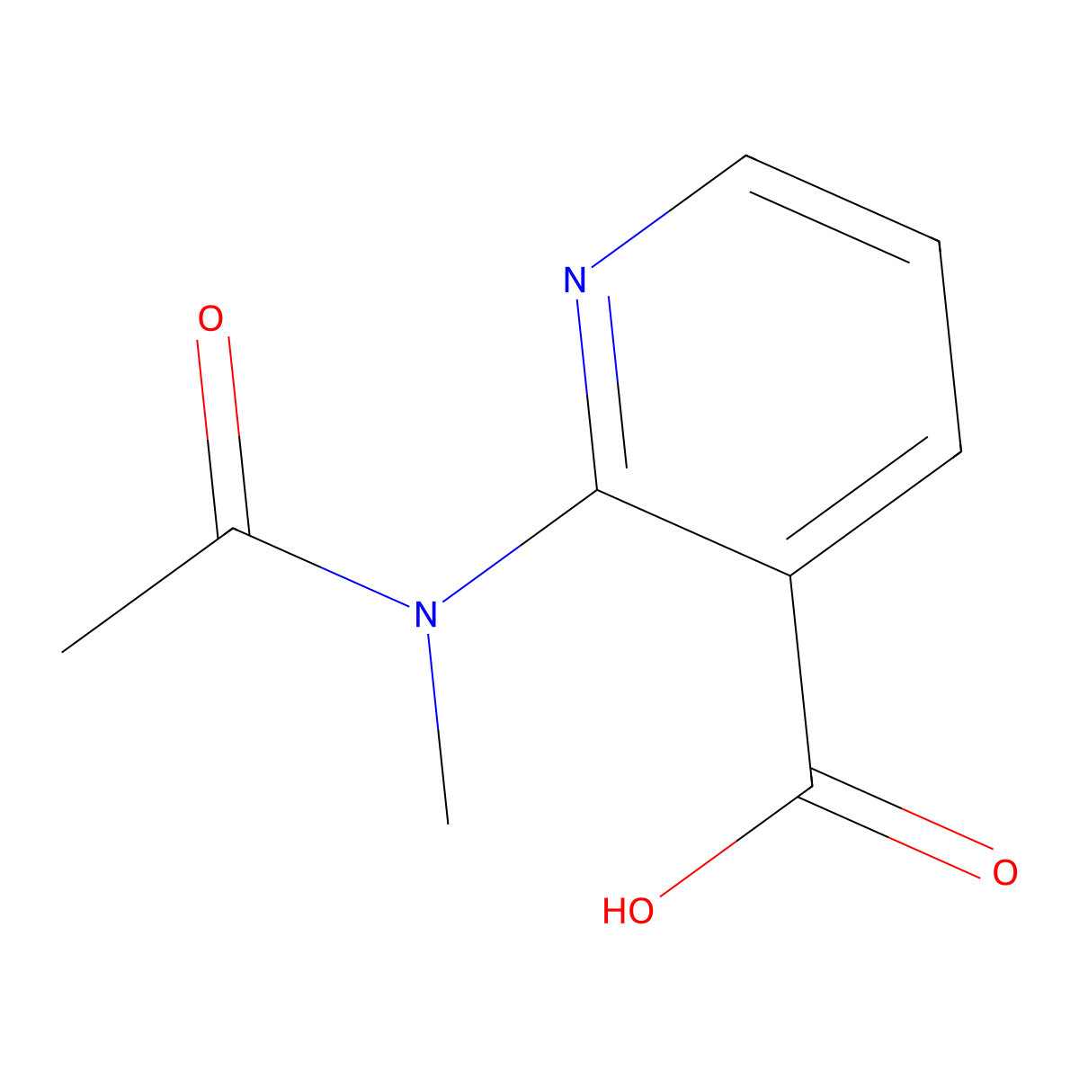2-(N-methylacetamido)pyridine-3-carboxylic acid molecular structure, CAS 2680857-20-7