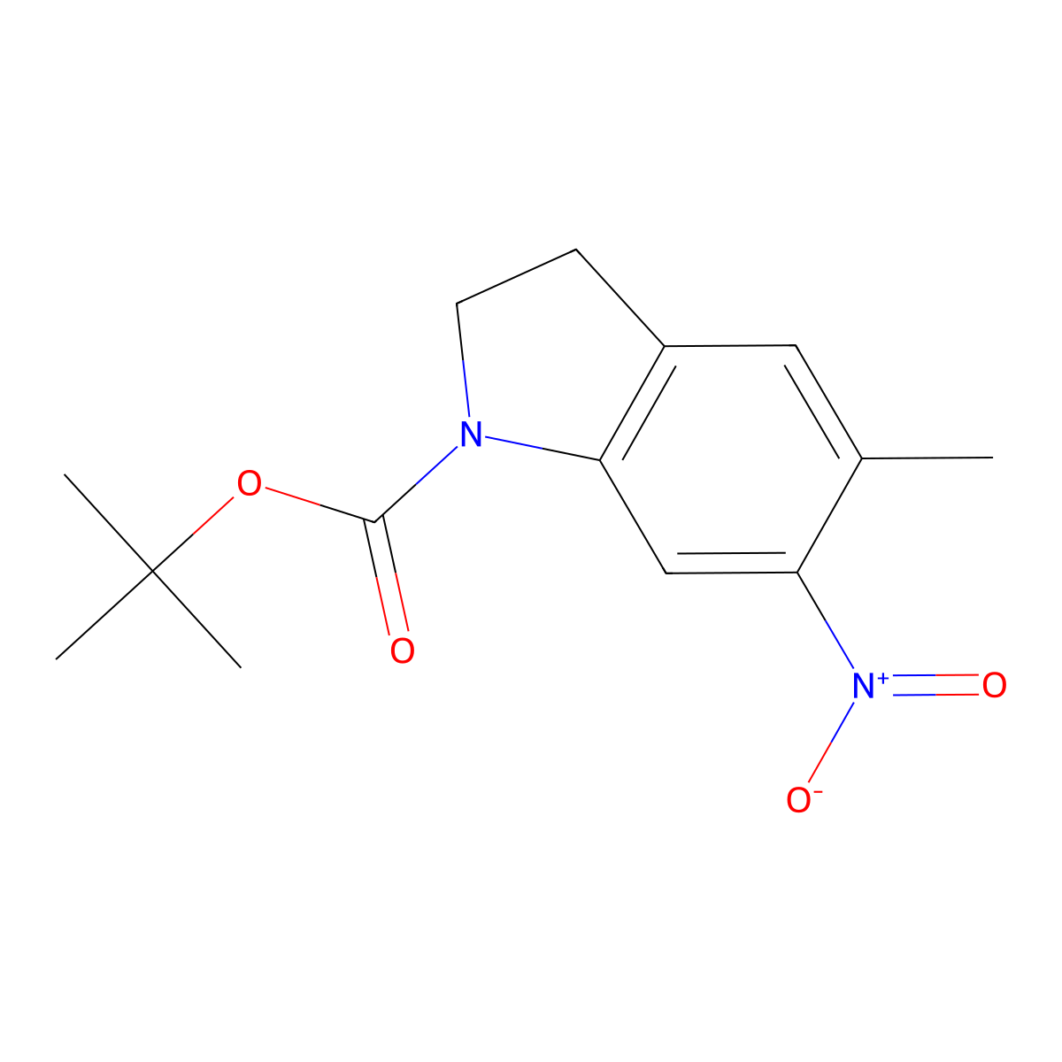 tert-butyl 5-methyl-6-nitro-2,3-dihydro-1H-indole-1-carboxylate molecular structure, CAS 2680857-23-0