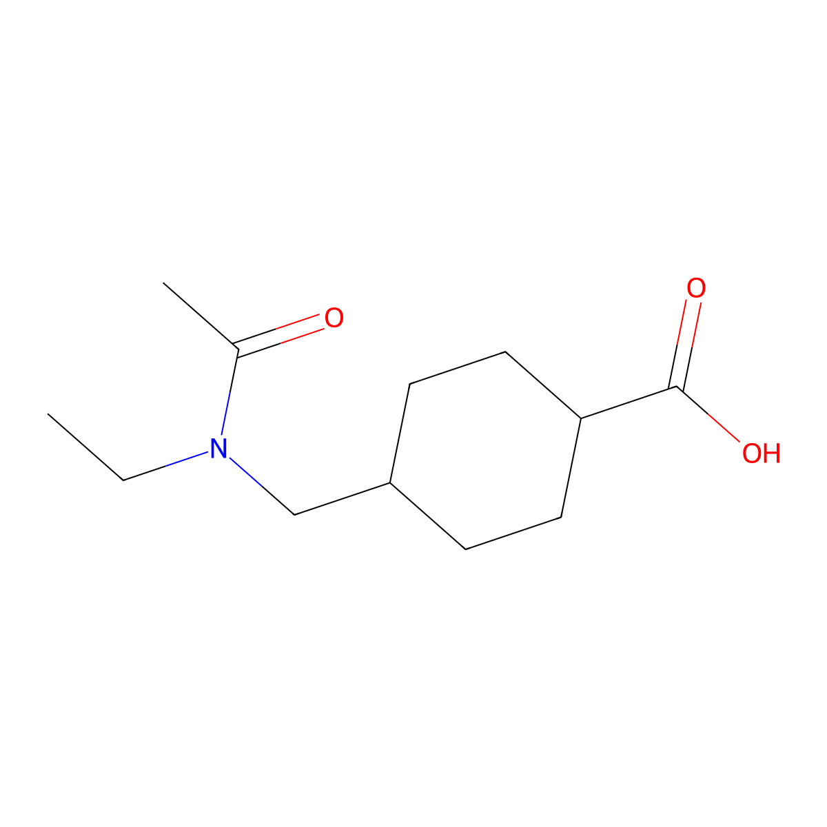 4-[(N-ethylacetamido)methyl]cyclohexane-1-carboxylic acid molecular structure, CAS 2680857-25-2