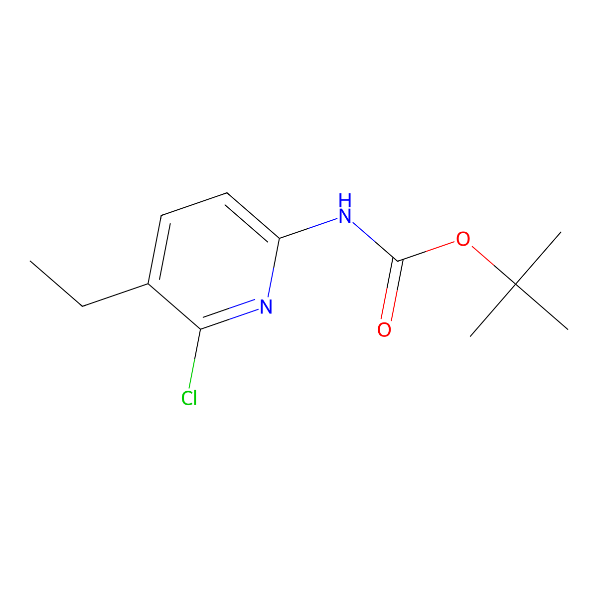 tert-butyl N-(6-chloro-5-ethylpyridin-2-yl)carbamate molecular structure, CAS 2680857-31-0