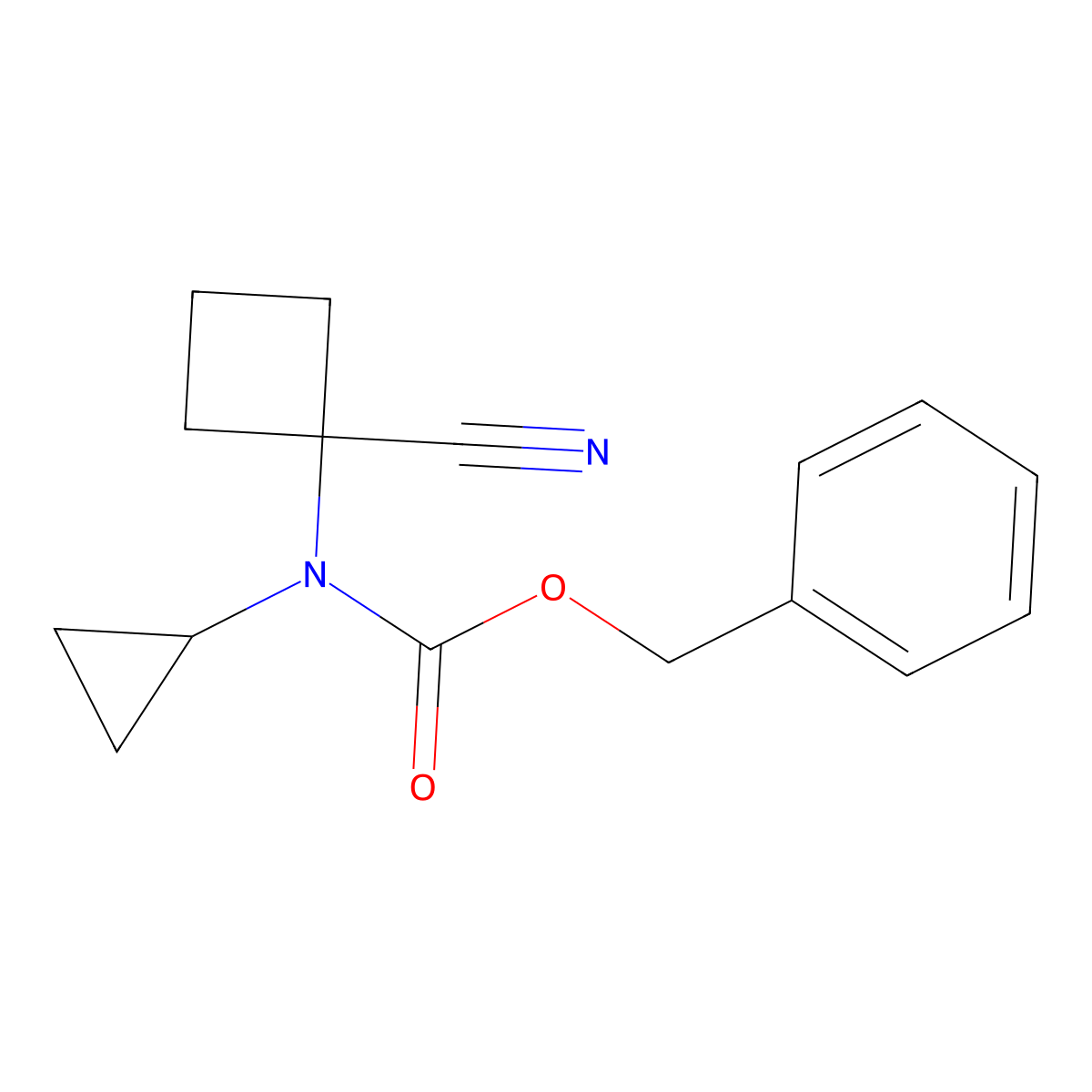 benzyl N-(1-cyanocyclobutyl)-N-cyclopropylcarbamate molecular structure, CAS 2680857-36-5