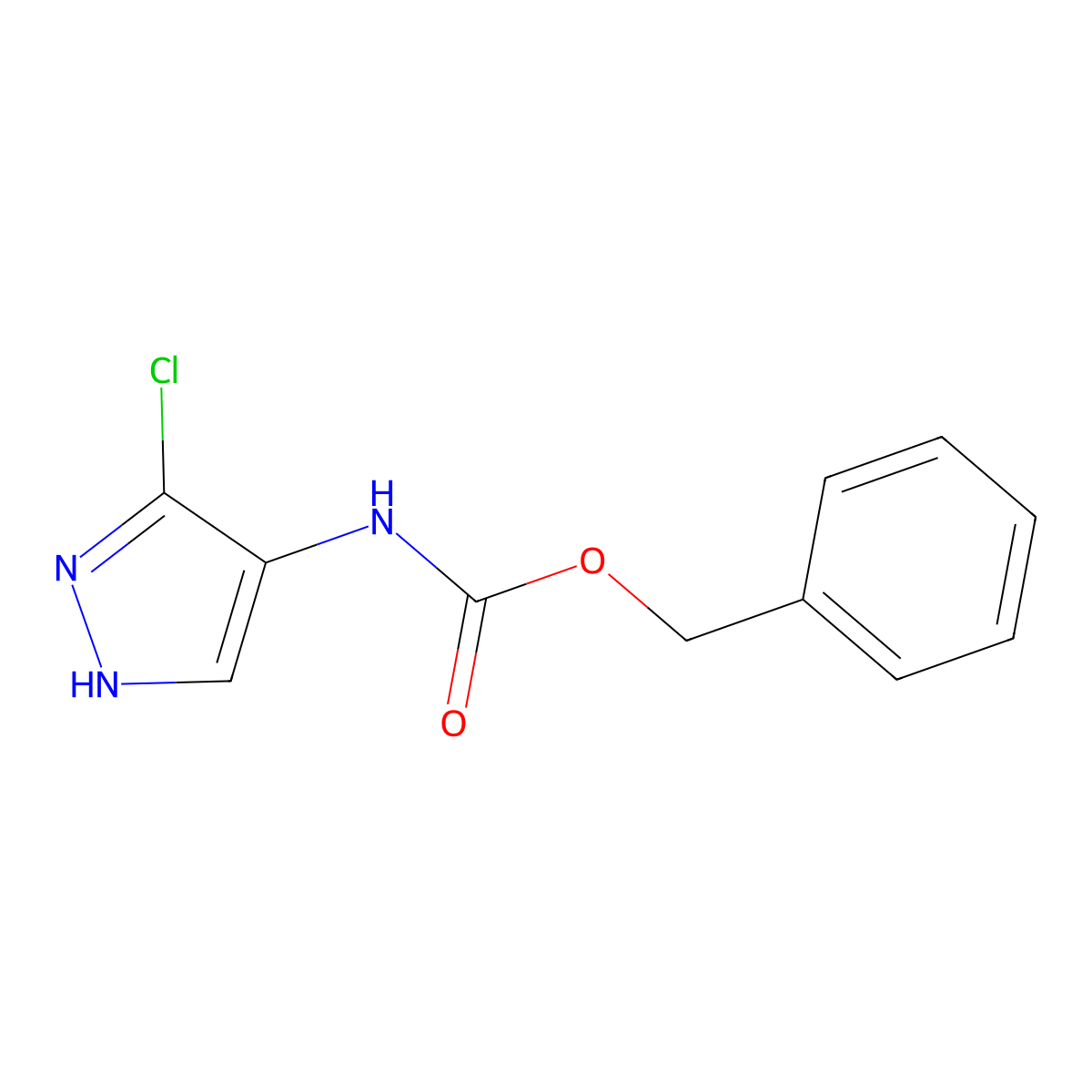 benzyl N-(3-chloro-1H-pyrazol-4-yl)carbamate molecular structure, CAS 2680857-41-2