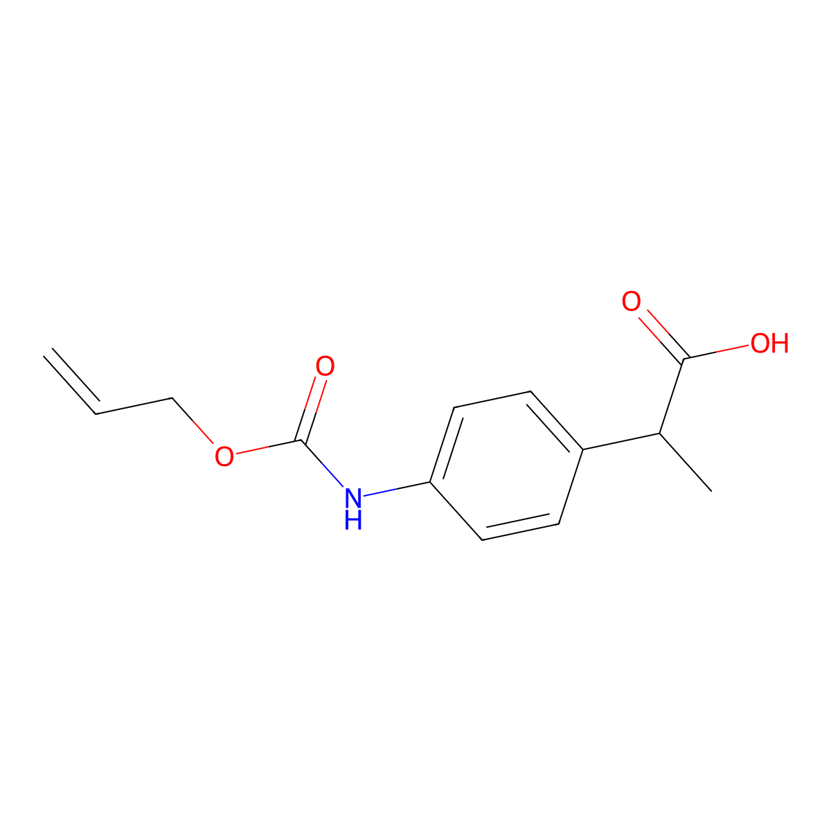 2-(4-{[(Prop-2-en-1-yloxy)carbonyl]amino}phenyl)propanoic acid molecular structure, CAS 2680857-42-3