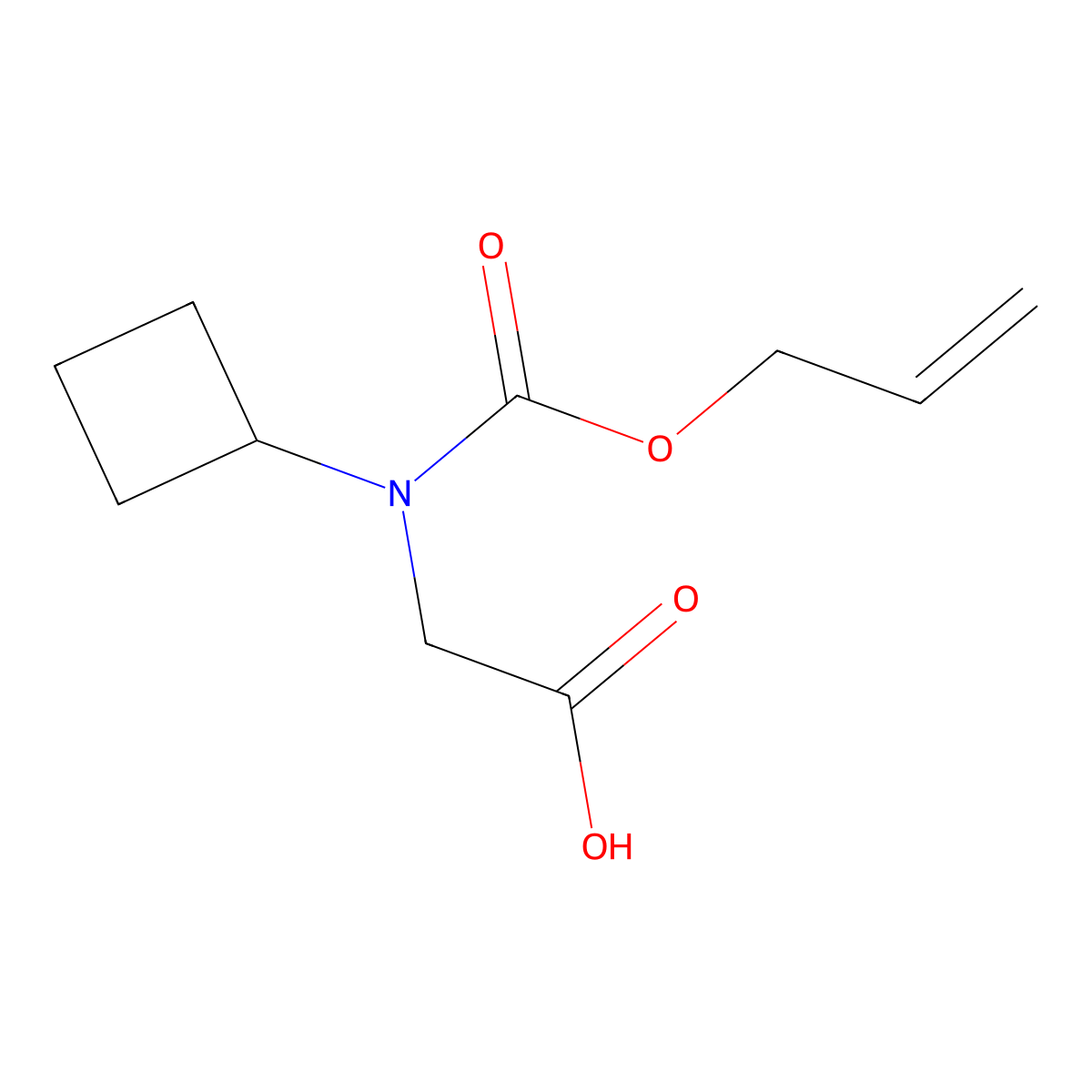 2-{Cyclobutyl[(prop-2-en-1-yloxy)carbonyl]amino}acetic acid molecular structure, CAS 2680857-48-9
