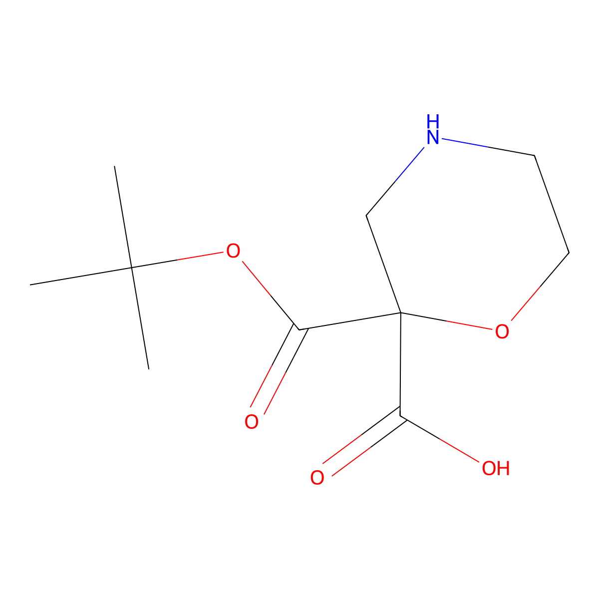2-[(Tert-butoxy)carbonyl]morpholine-2-carboxylic acid molecular structure, CAS 2680857-52-5