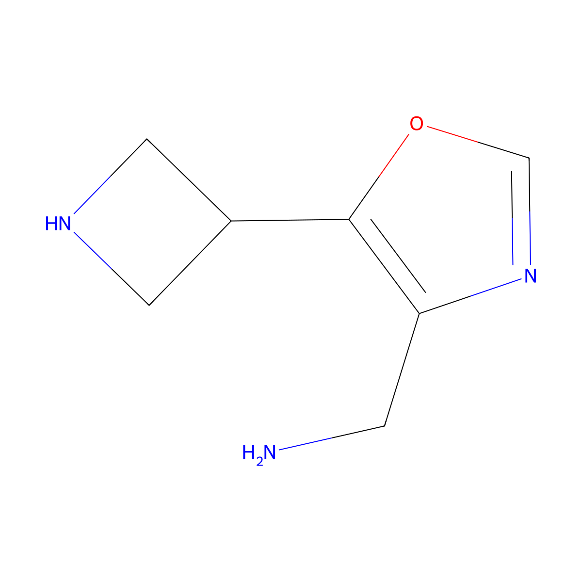 1-[5-(Azetidin-3-yl)-1,3-oxazol-4-yl]methanamine molecular structure, CAS 2680857-54-7
