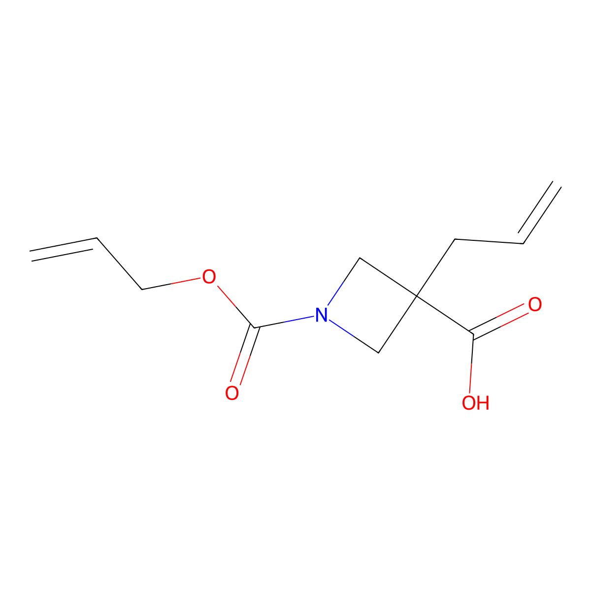 3-(Prop-2-en-1-yl)-1-[(prop-2-en-1-yloxy)carbonyl]azetidine-3-carboxylic acid molecular structure, CAS 2680857-57-0