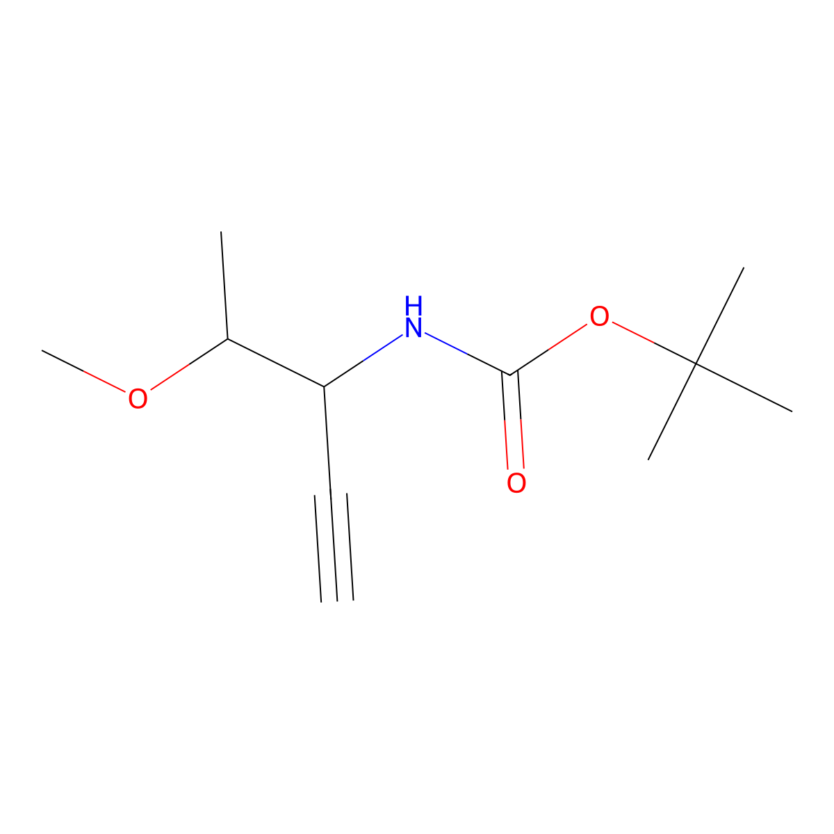 tert-butyl N-(4-methoxypent-1-yn-3-yl)carbamate molecular structure, CAS 2680857-67-2