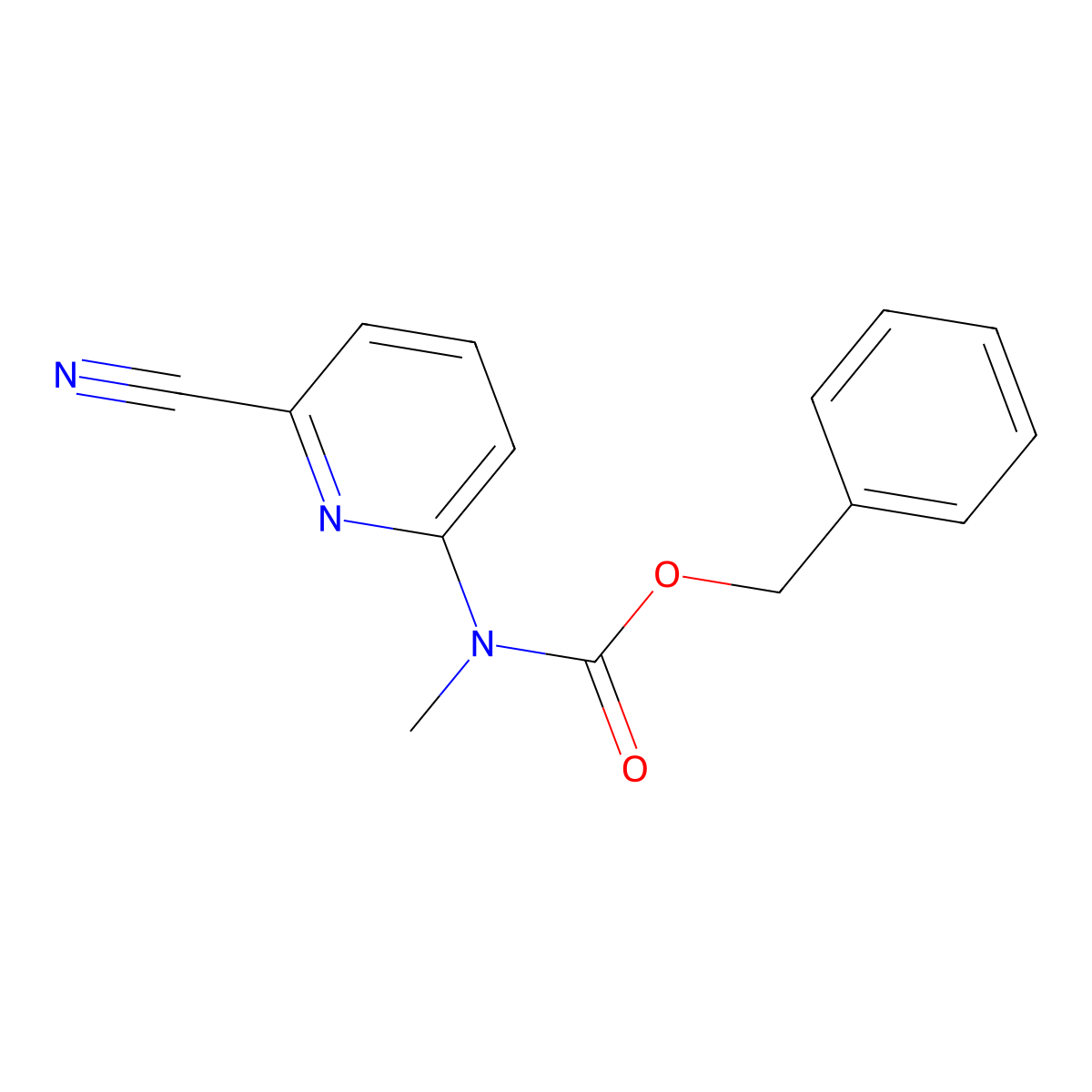 benzyl N-(6-cyanopyridin-2-yl)-N-methylcarbamate molecular structure, CAS 2680857-72-9