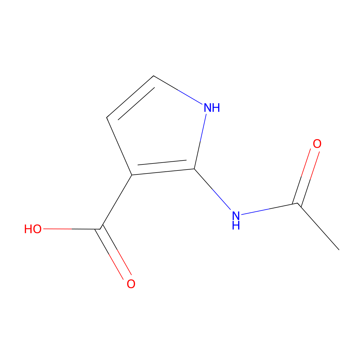 2-acetamido-1H-pyrrole-3-carboxylic acid molecular structure, CAS 2680857-81-0