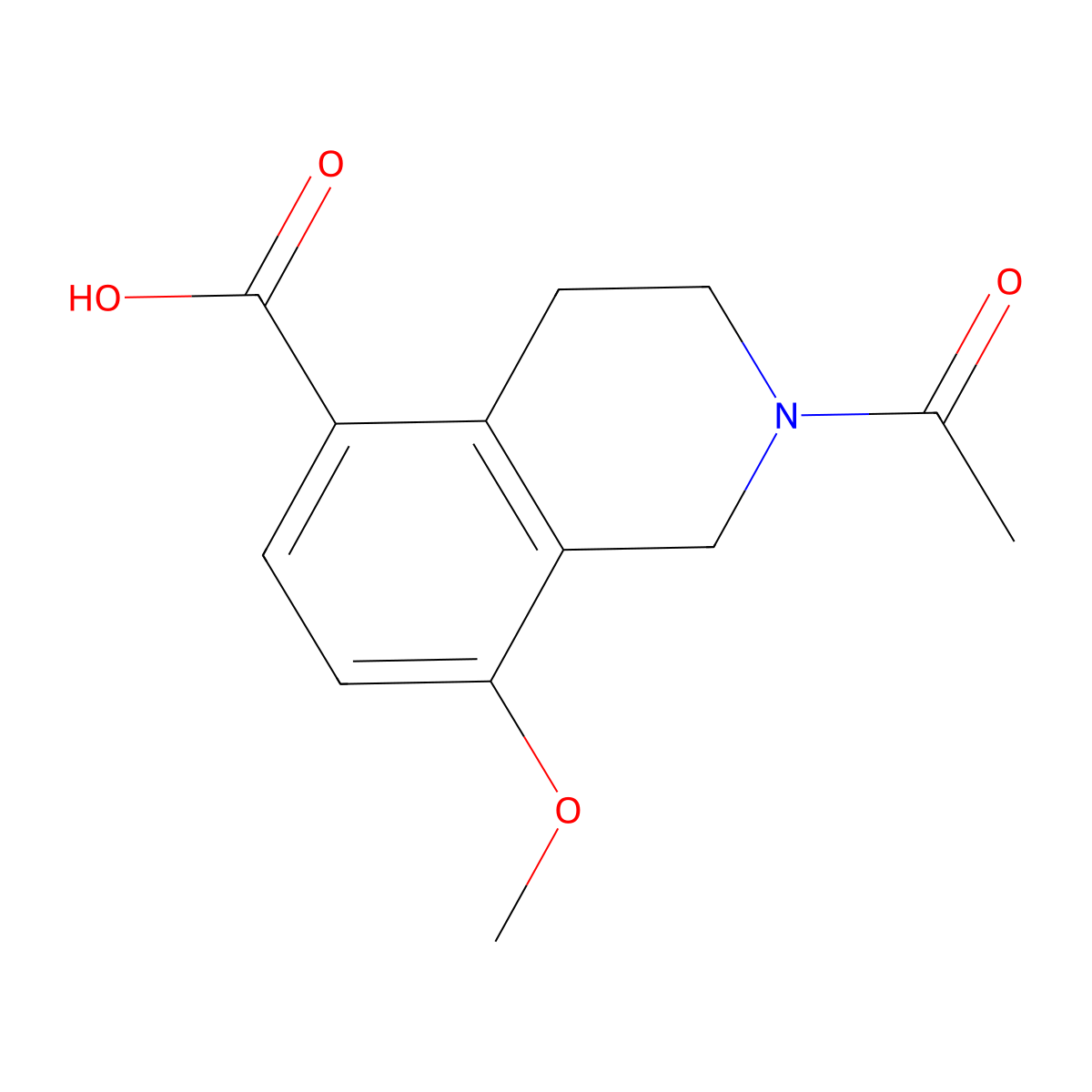 2-Acetyl-8-methoxy-1,2,3,4-tetrahydroisoquinoline-5-carboxylic acid molecular structure, CAS 2680857-82-1