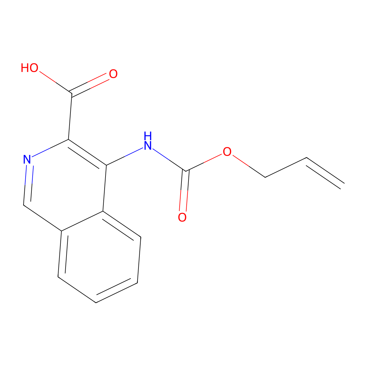 4-{[(Prop-2-en-1-yloxy)carbonyl]amino}isoquinoline-3-carboxylic acid molecular structure, CAS 2680857-89-8
