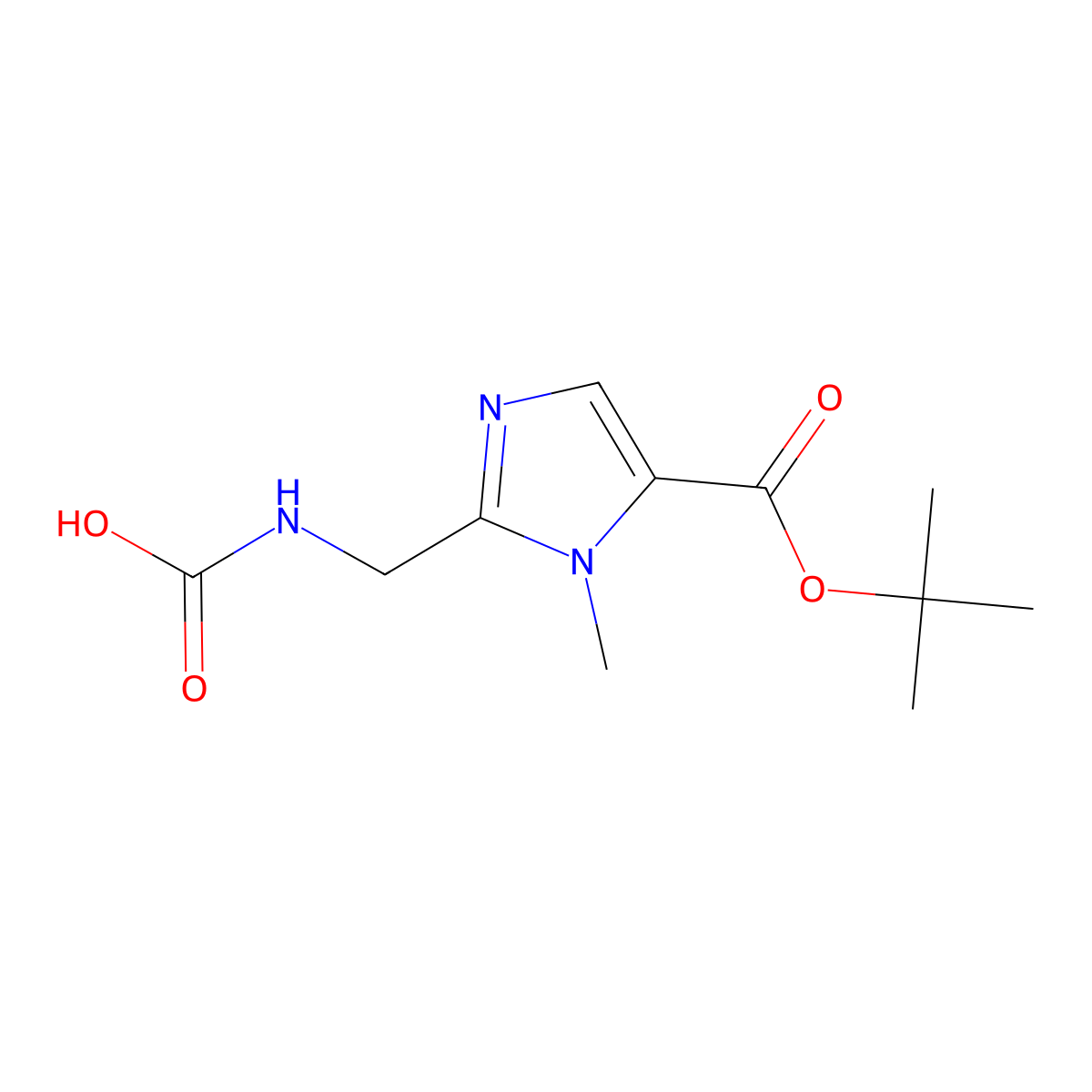 ({5-[(tert-butoxy)carbonyl]-1-methyl-1H-imidazol-2-yl}methyl)carbamic acid molecular structure, CAS 2680857-90-1
