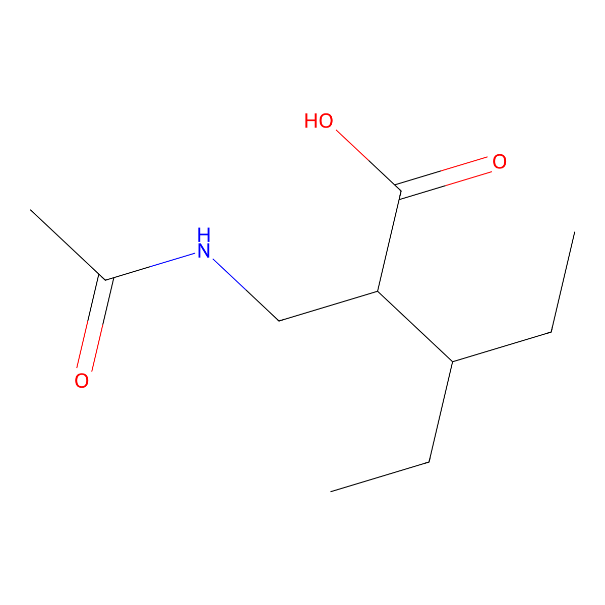 2-(Acetamidomethyl)-3-ethylpentanoic acid molecular structure, CAS 2680857-91-2