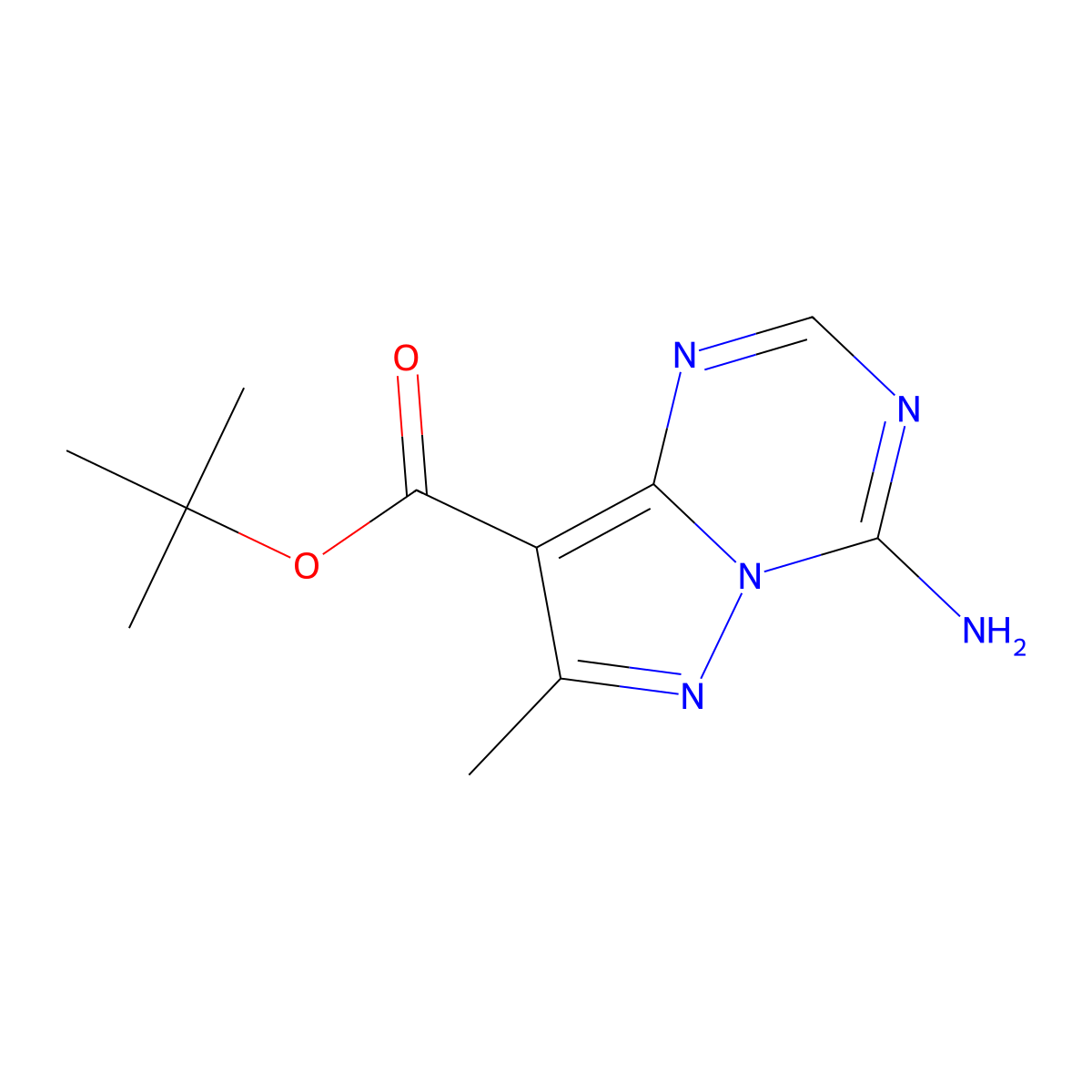 Tert-butyl 4-amino-7-methylpyrazolo[1,5-a][1,3,5]triazine-8-carboxylate molecular structure, CAS 2680857-95-6