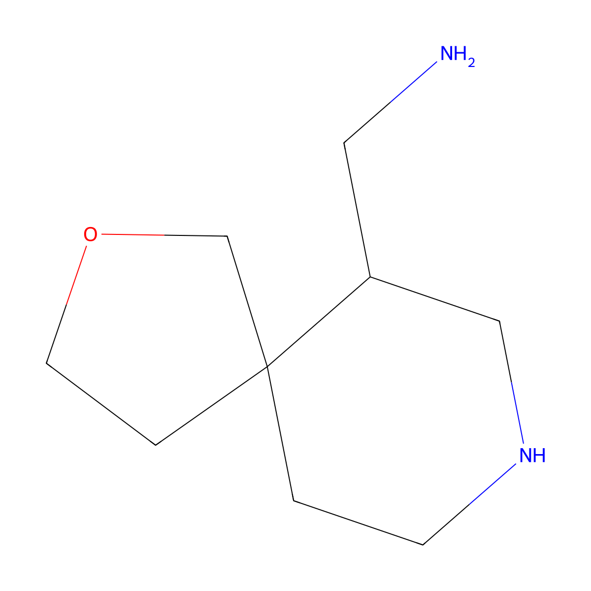 1-{2-Oxa-8-azaspiro[4.5]decan-6-yl}methanamine molecular structure, CAS 2680858-02-8