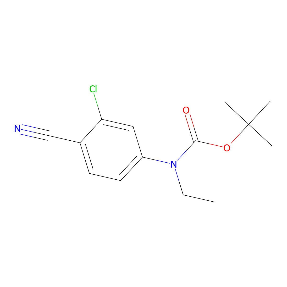 tert-butyl N-(3-chloro-4-cyanophenyl)-N-ethylcarbamate molecular structure, CAS 2680858-09-5