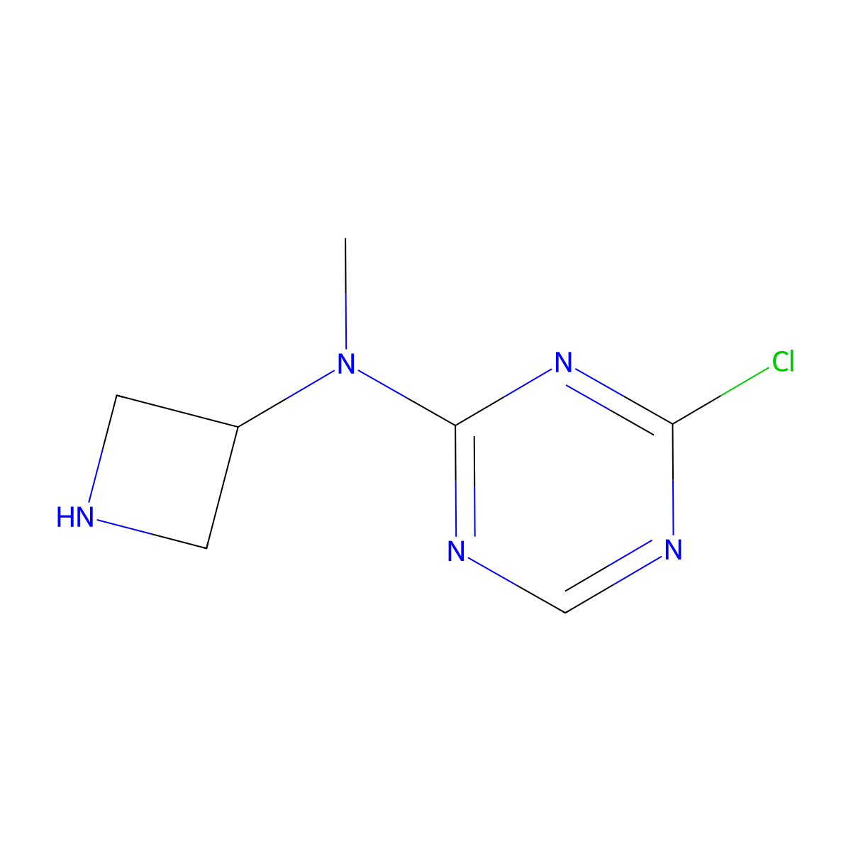 N-(azetidin-3-yl)-4-chloro-N-methyl-1,3,5-triazin-2-amine molecular structure, CAS 2680858-10-8