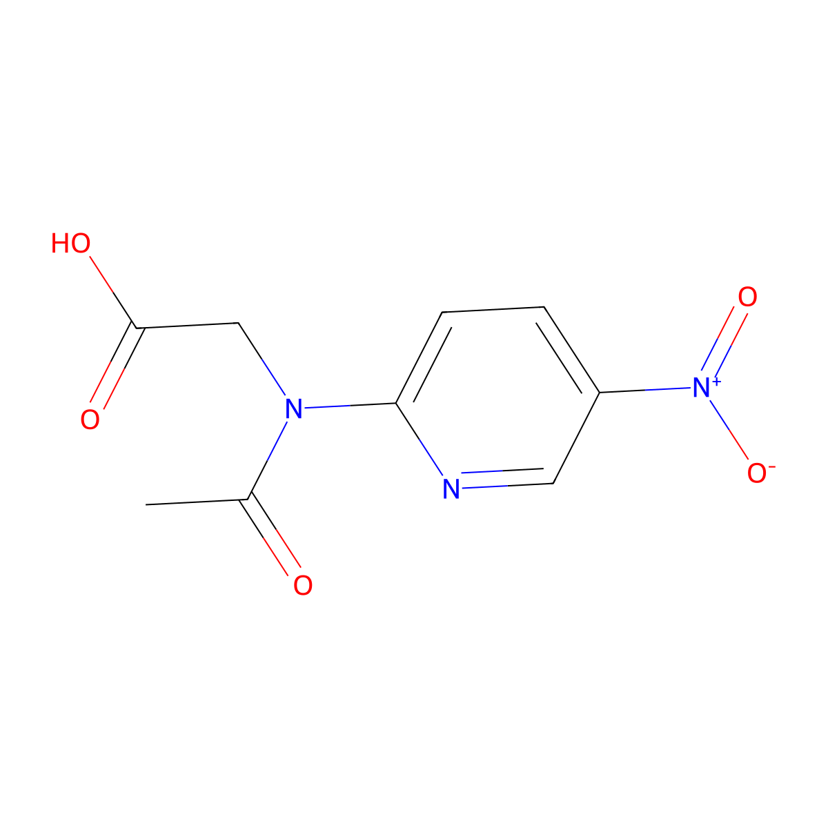 2-[N-(5-nitropyridin-2-yl)acetamido]acetic acid molecular structure, CAS 2680858-12-0
