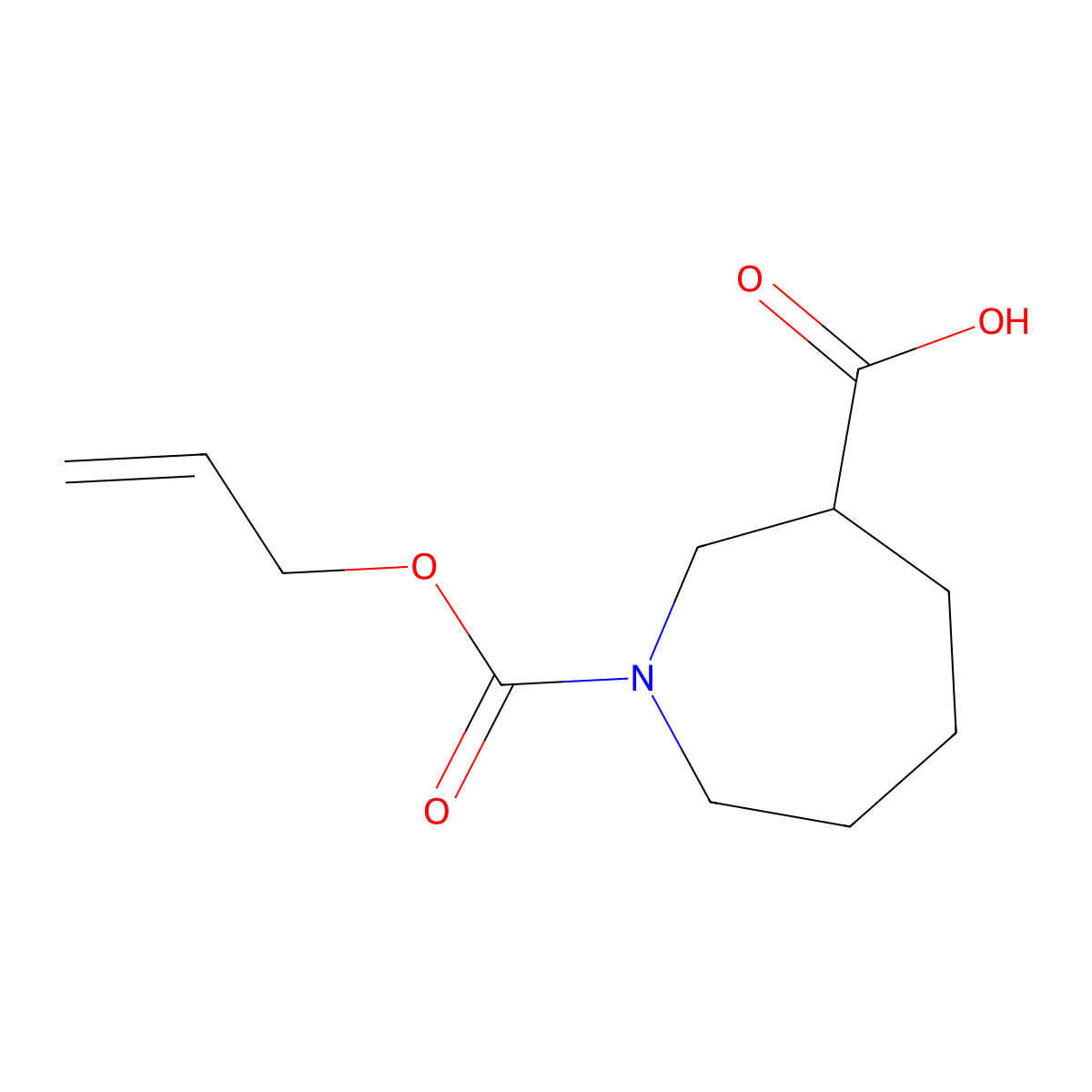 1-[(Prop-2-en-1-yloxy)carbonyl]azepane-3-carboxylic acid molecular structure, CAS 2680858-13-1