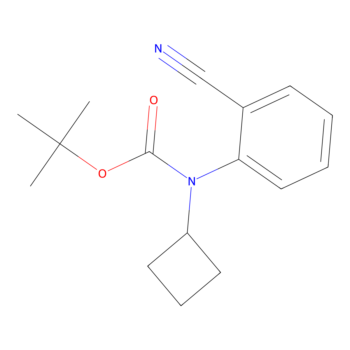 tert-butyl N-(2-cyanophenyl)-N-cyclobutylcarbamate molecular structure, CAS 2680858-15-3