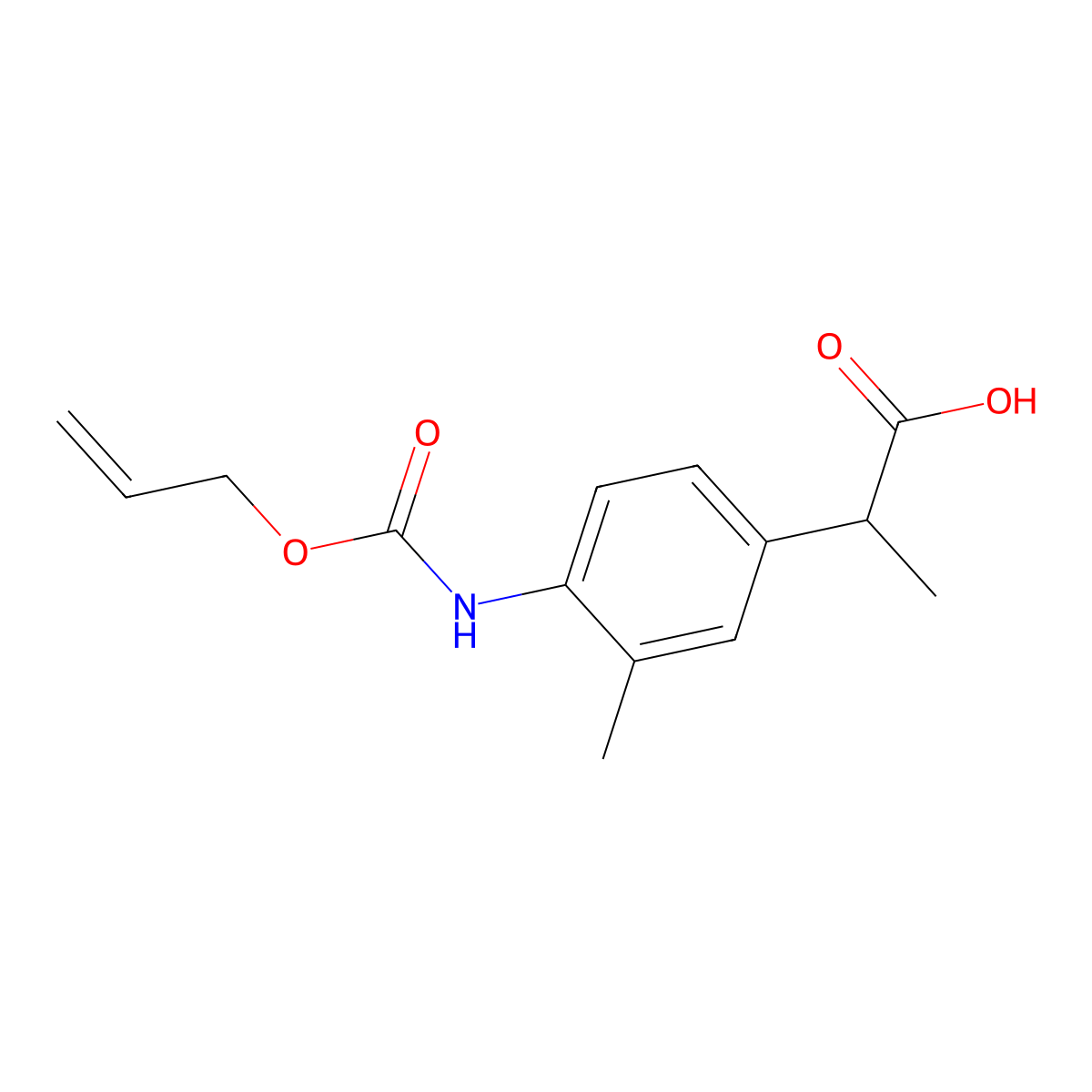2-(3-Methyl-4-{[(prop-2-en-1-yloxy)carbonyl]amino}phenyl)propanoic acid molecular structure, CAS 2680858-18-6
