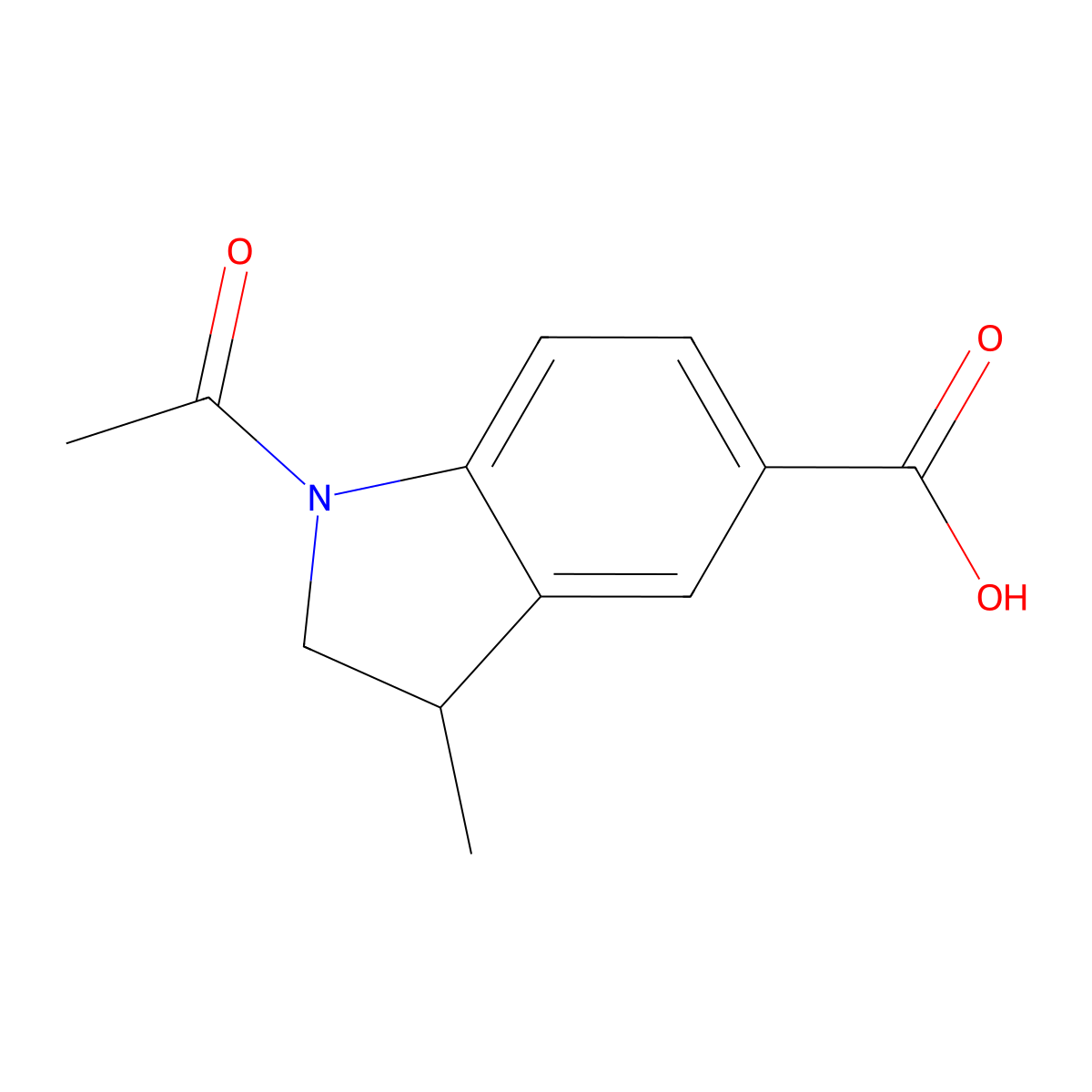 1-acetyl-3-methyl-2,3-dihydro-1H-indole-5-carboxylic acid molecular structure, CAS 2680858-21-1