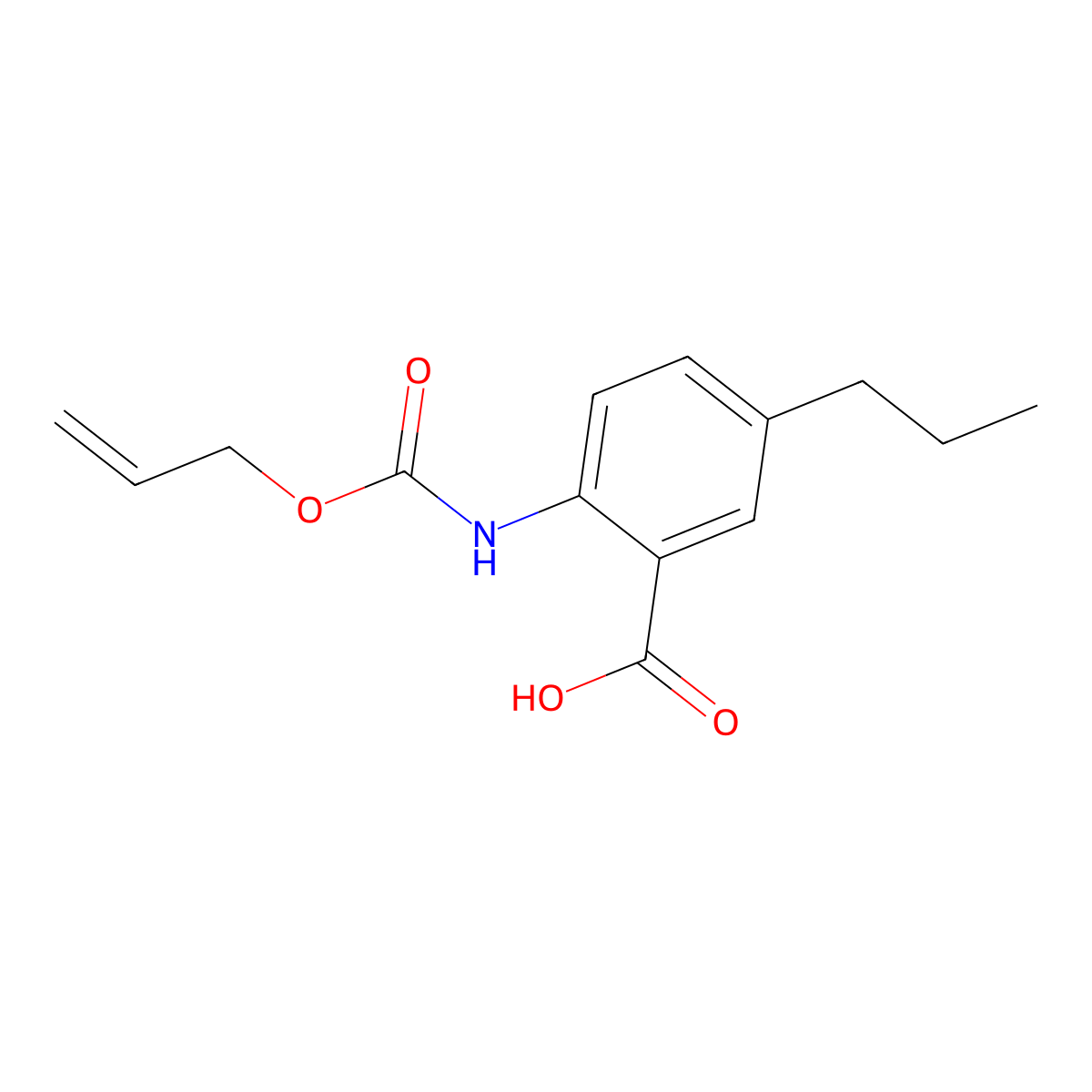 2-{[(Prop-2-en-1-yloxy)carbonyl]amino}-5-propylbenzoic acid molecular structure, CAS 2680858-22-2
