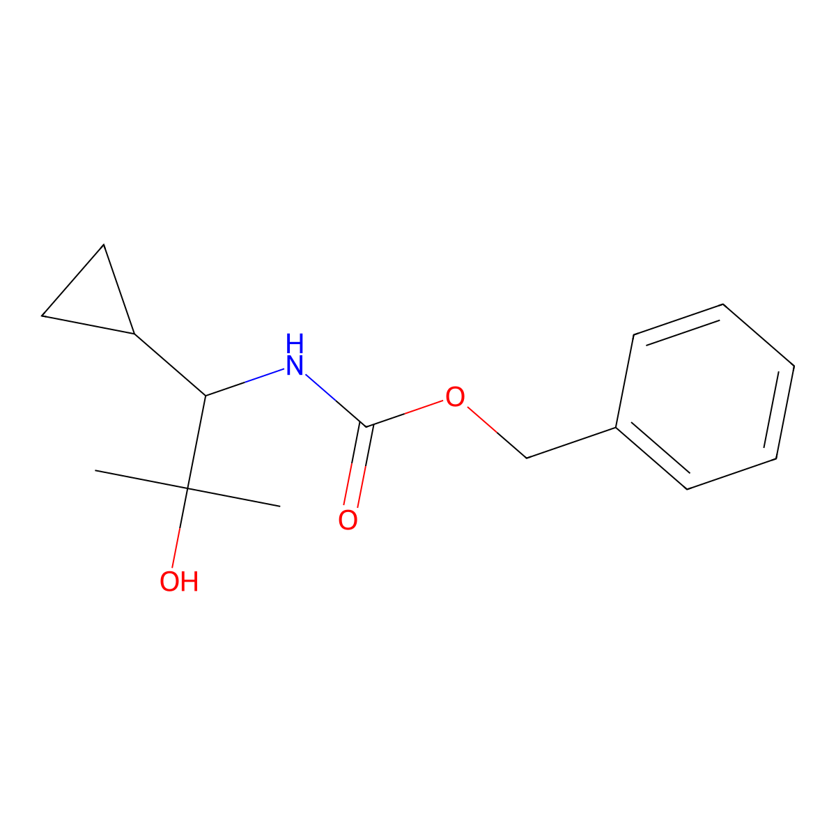 benzyl N-(1-cyclopropyl-2-hydroxy-2-methylpropyl)carbamate molecular structure, CAS 2680858-27-7