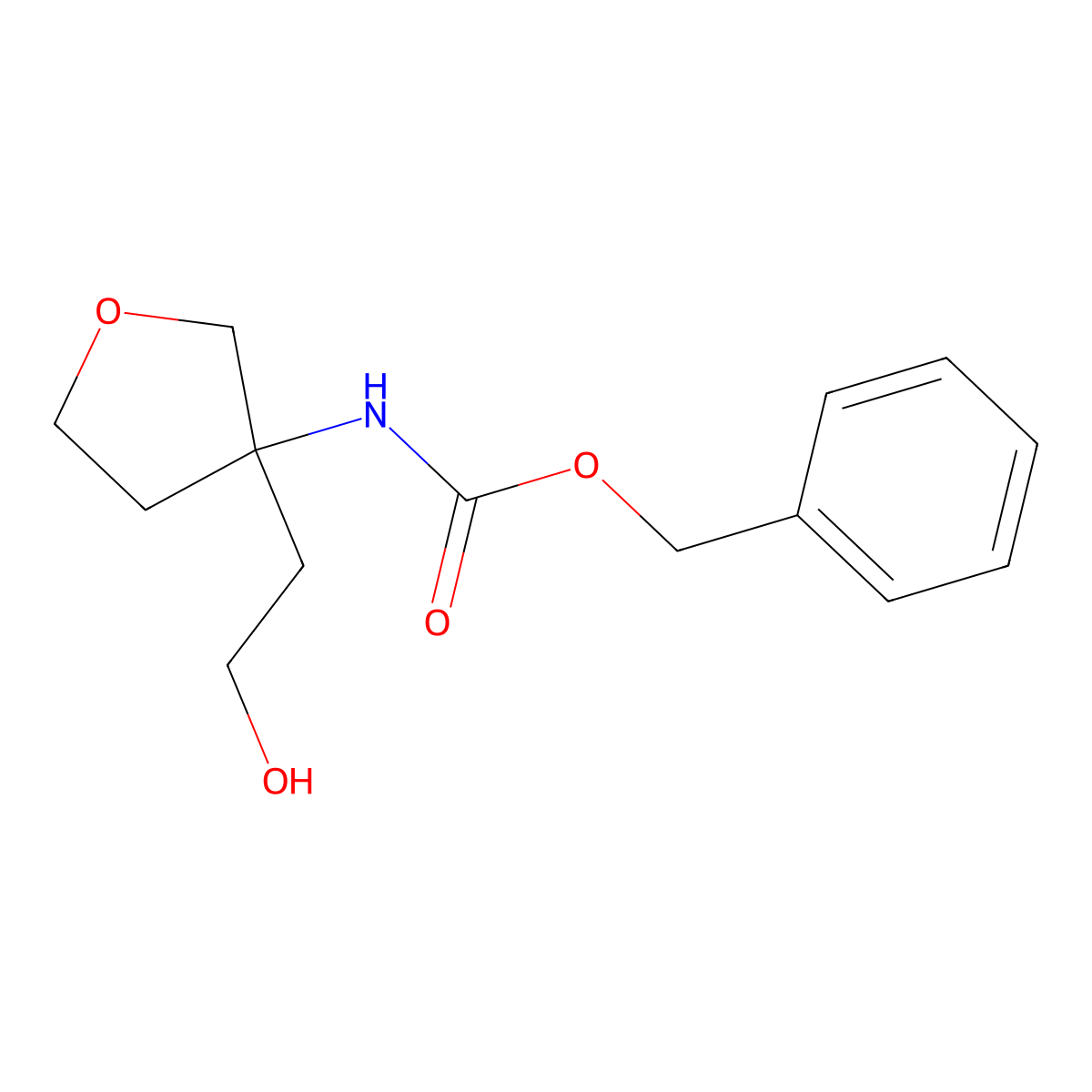 benzyl N-[3-(2-hydroxyethyl)oxolan-3-yl]carbamate molecular structure, CAS 2680858-33-5