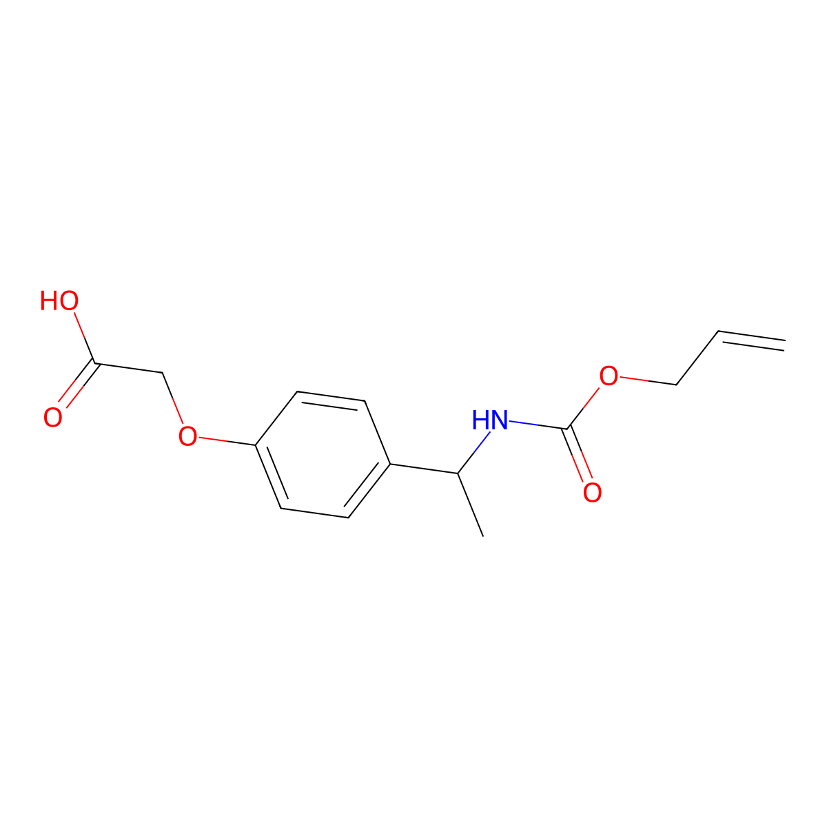 2-[4-(1-{[(Prop-2-en-1-yloxy)carbonyl]amino}ethyl)phenoxy]acetic acid molecular structure, CAS 2680858-57-3