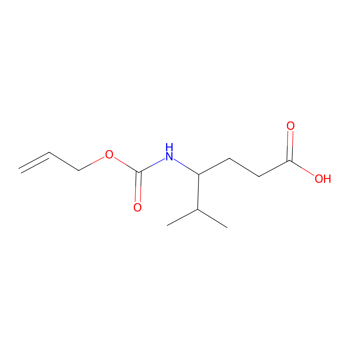 5-Methyl-4-{[(prop-2-en-1-yloxy)carbonyl]amino}hexanoic acid molecular structure, CAS 2680858-64-2