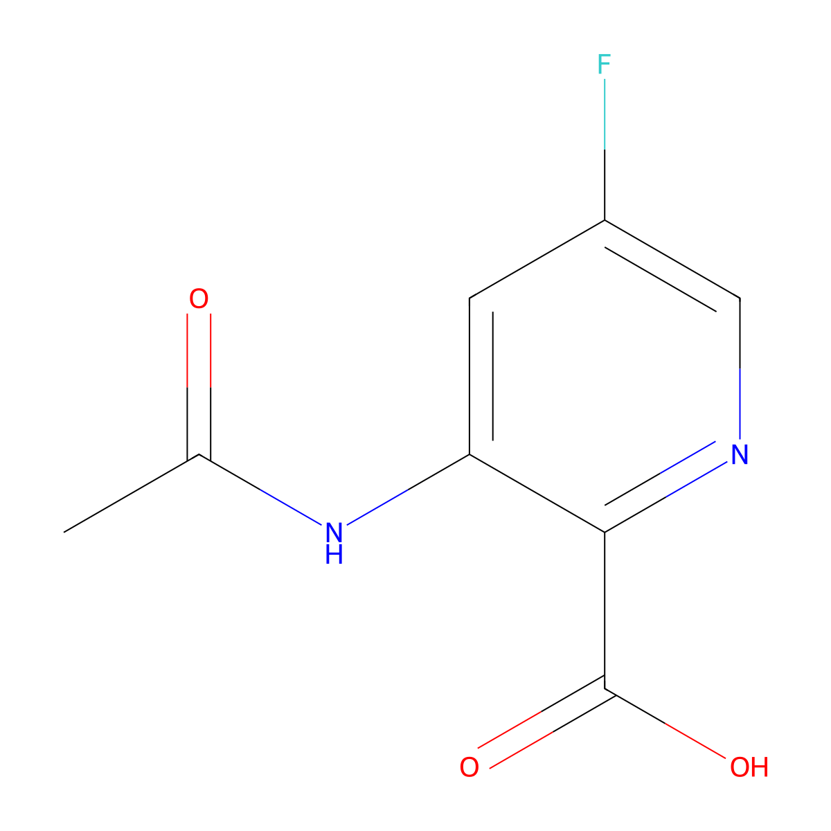 3-Acetamido-5-fluoropyridine-2-carboxylic acid molecular structure, CAS 2680858-68-6
