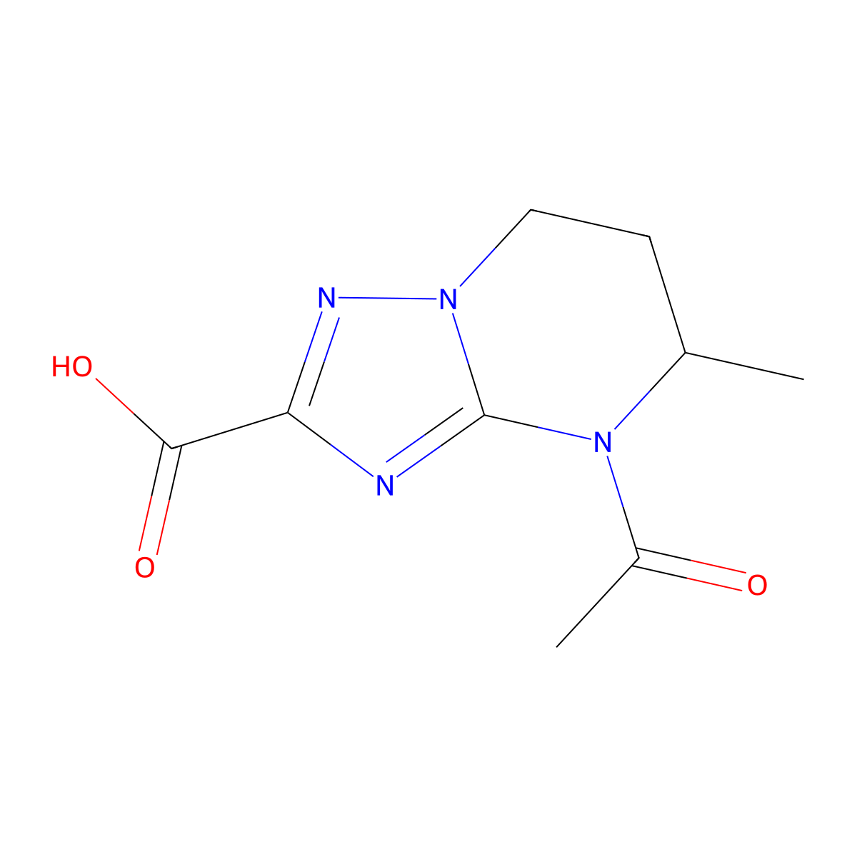 4-acetyl-5-methyl-4H,5H,6H,7H-[1,2,4]triazolo[1,5-a]pyrimidine-2-carboxylic acid molecular structure, CAS 2680858-72-2