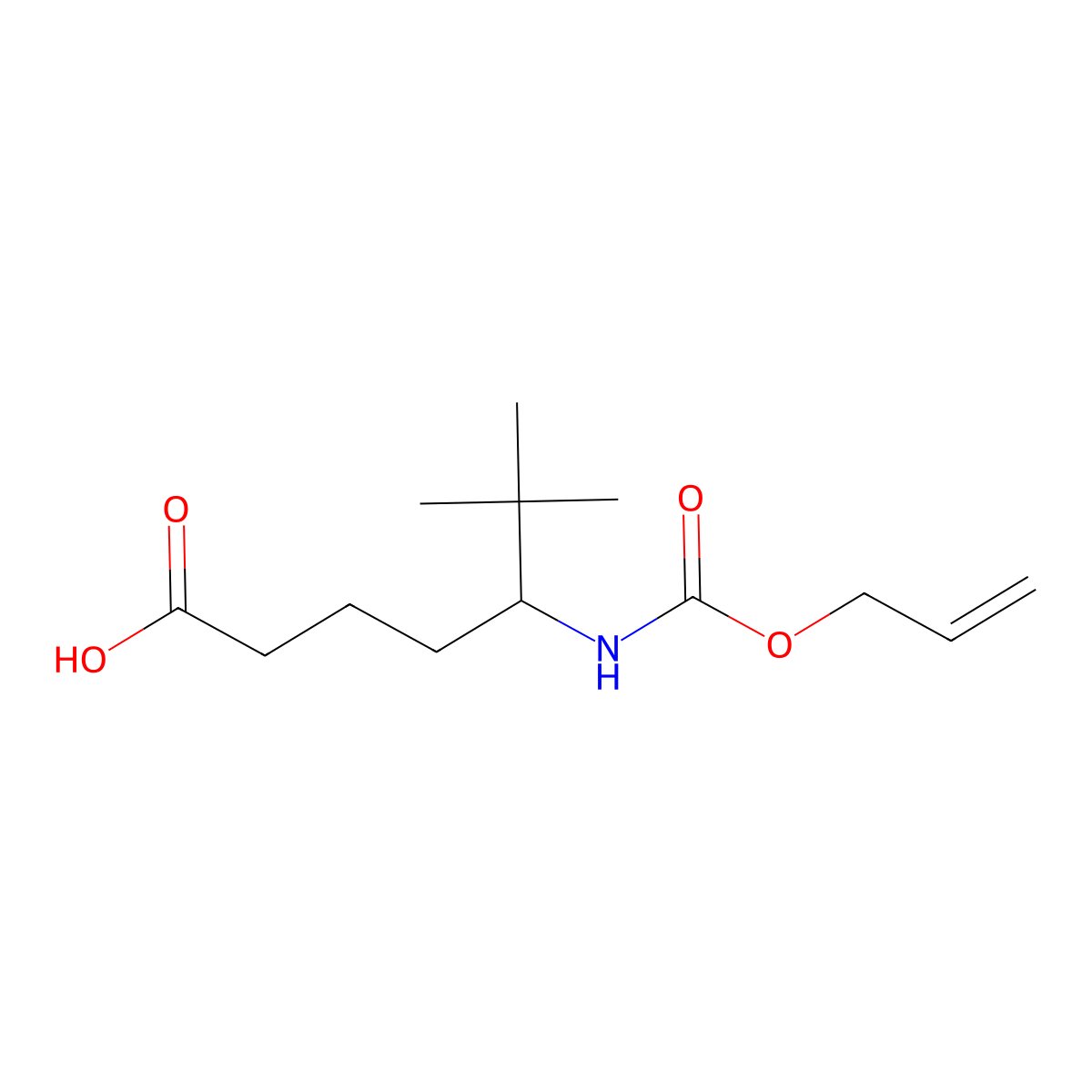 6,6-Dimethyl-5-{[(prop-2-en-1-yloxy)carbonyl]amino}heptanoic acid molecular structure, CAS 2680858-80-2