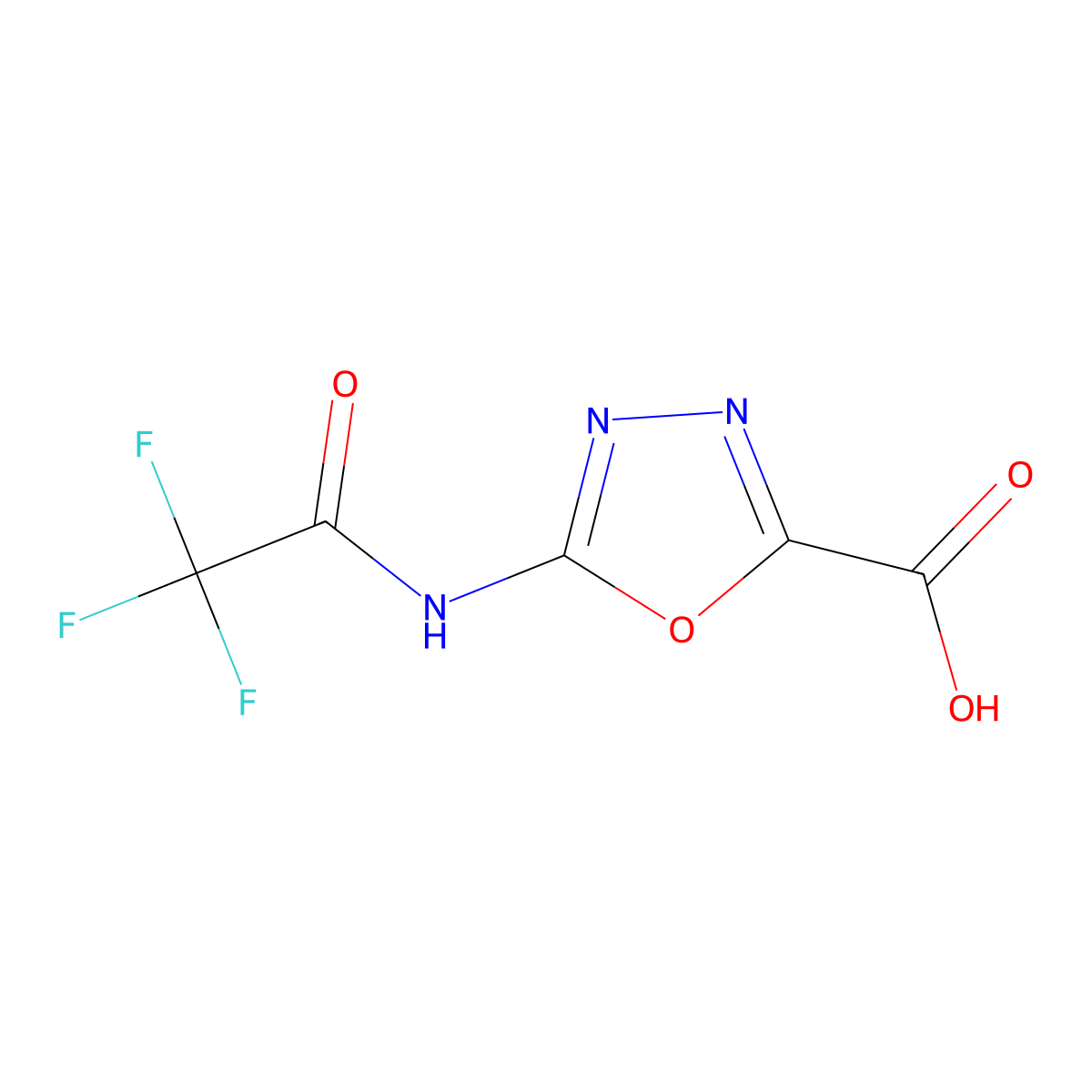 5-(2,2,2-Trifluoroacetamido)-1,3,4-oxadiazole-2-carboxylic acid molecular structure, CAS 2680858-81-3