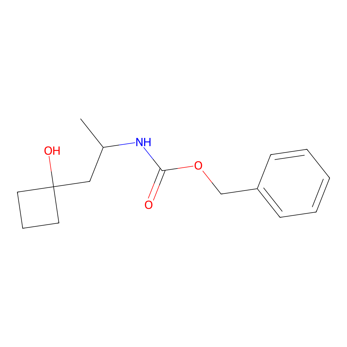benzyl N-[1-(1-hydroxycyclobutyl)propan-2-yl]carbamate molecular structure, CAS 2680858-88-0