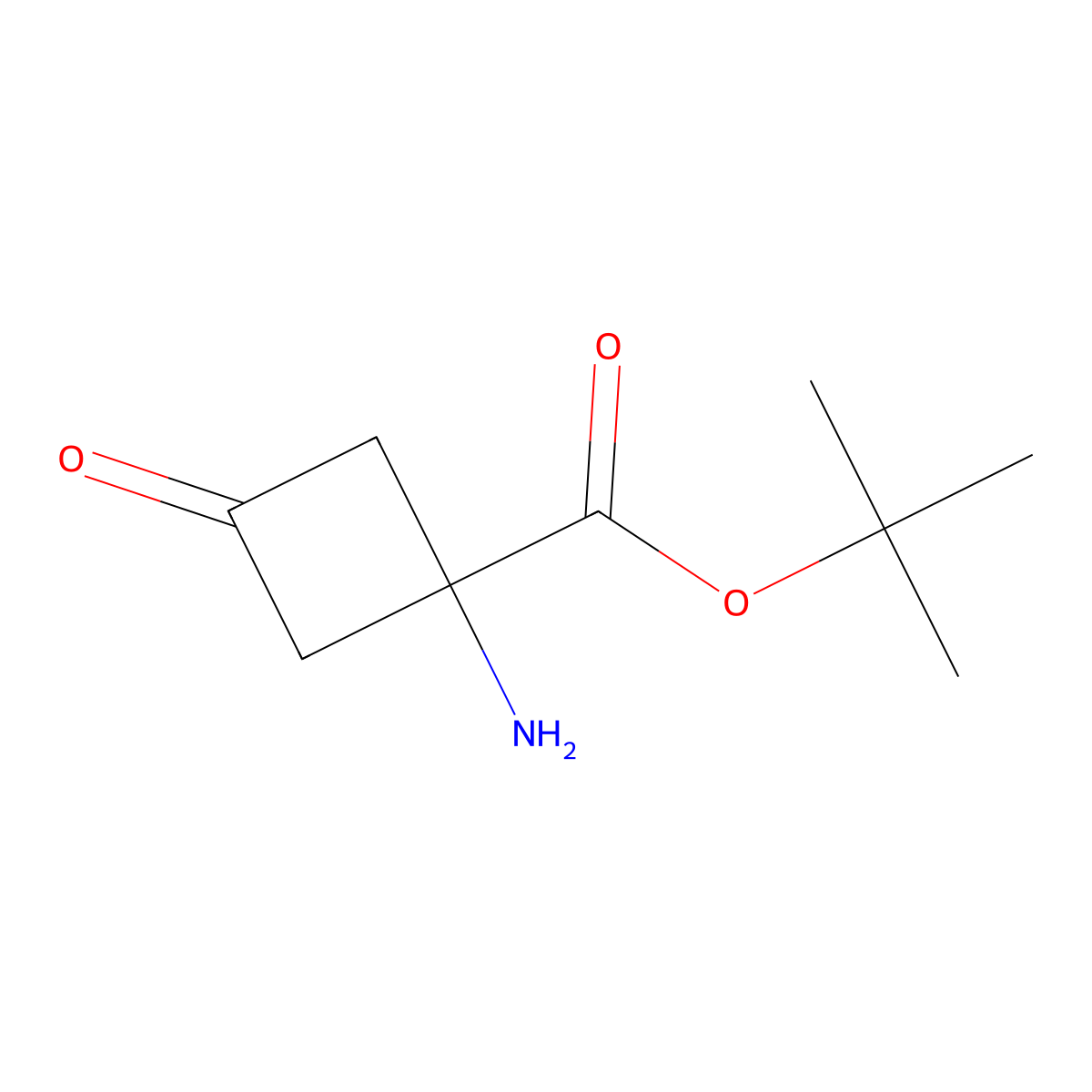 Tert-butyl 1-amino-3-oxocyclobutane-1-carboxylate molecular structure, CAS 2680858-90-4