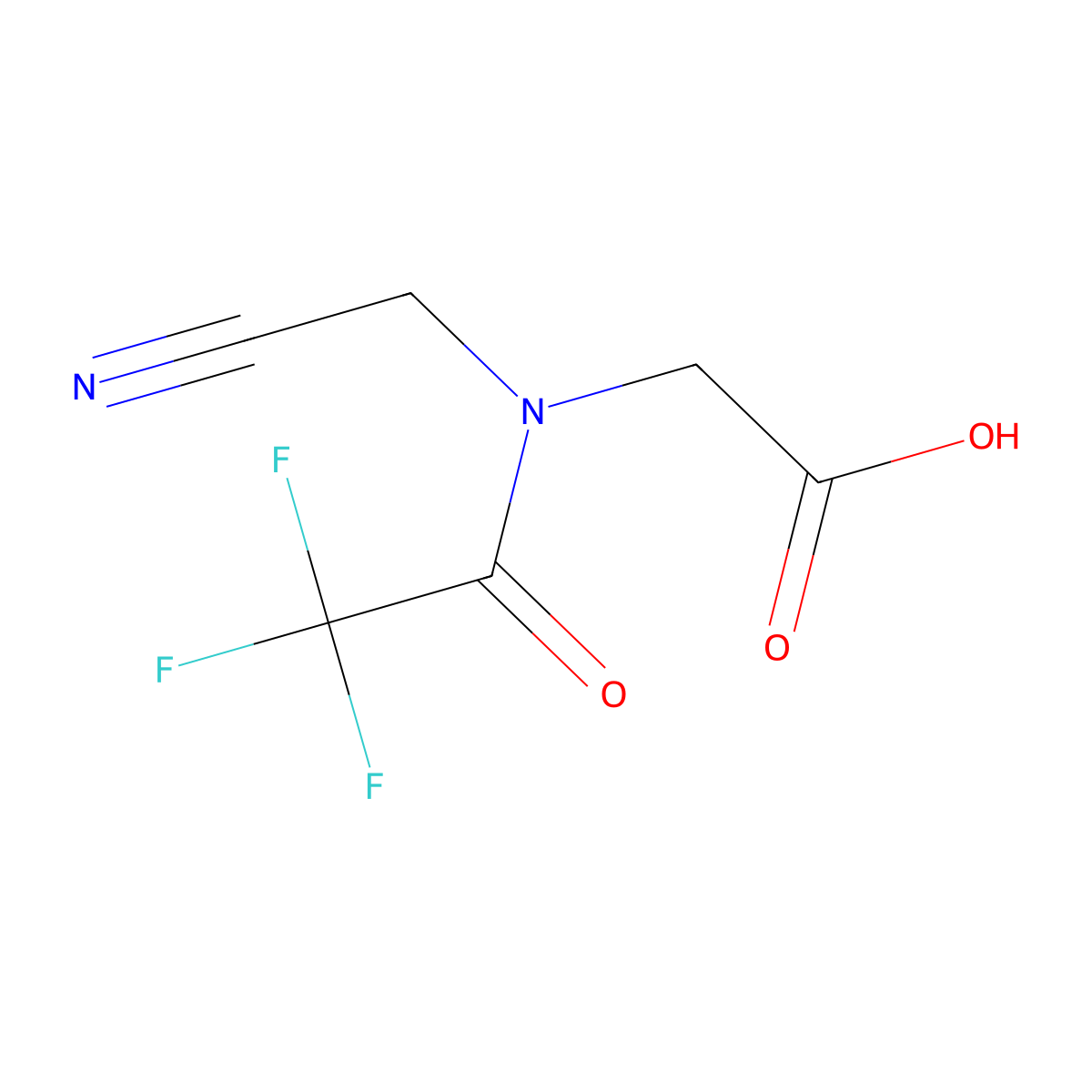 2-[N-(cyanomethyl)-2,2,2-trifluoroacetamido]acetic acid molecular structure, CAS 2680858-99-3